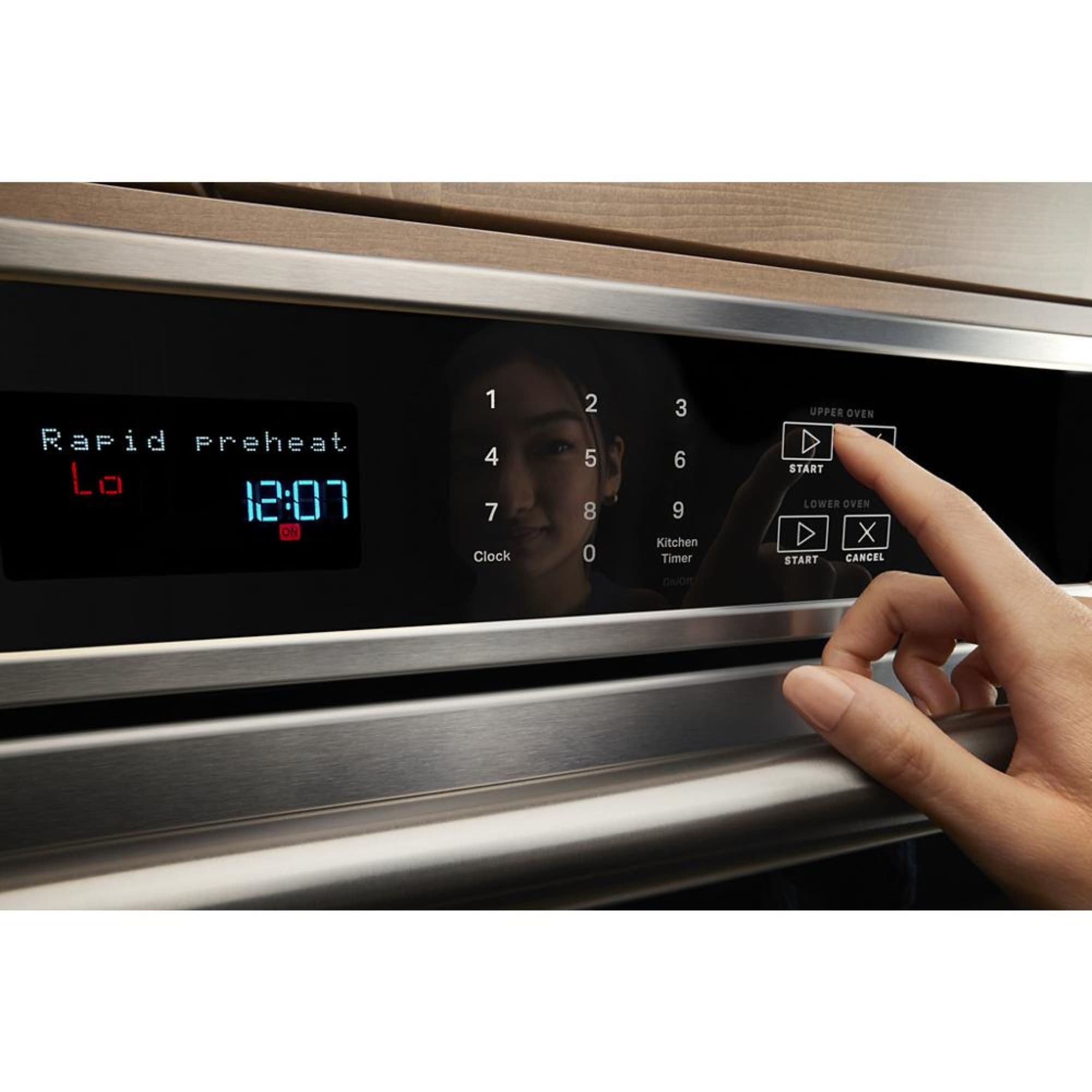 Maytag 27-in Self-cleaning Air Fry Single-fan Double Electric Wall Oven ...