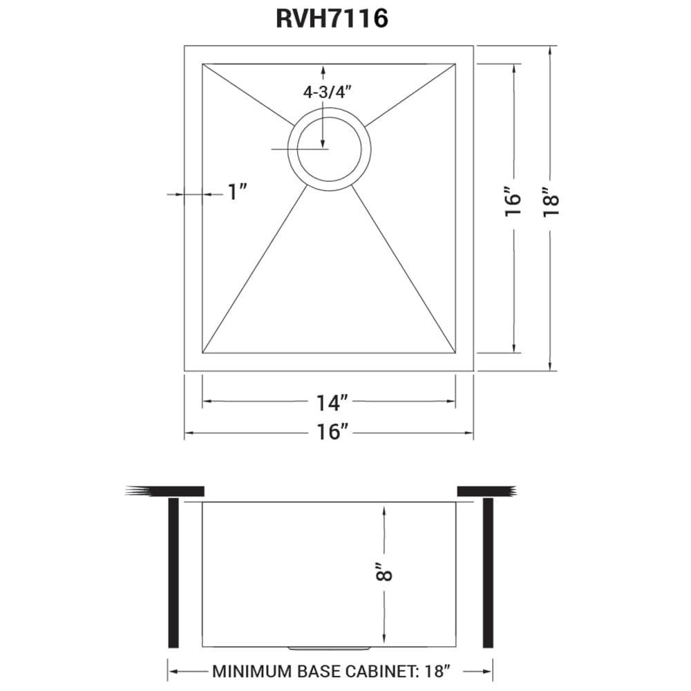 Ruvati 16 x 18 Inch Stainless Steel Undermount Bar Sink