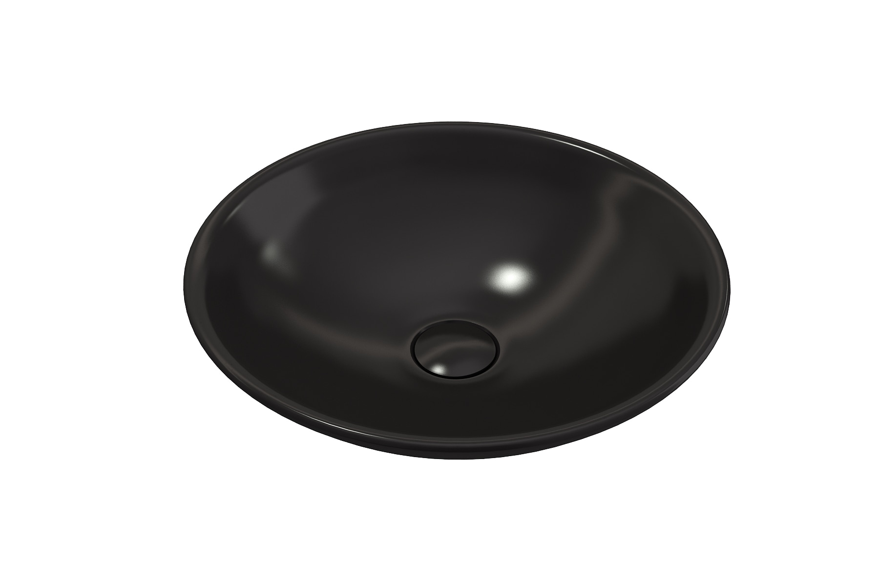 BOCCHI 1120-004-0125 Fire Clay 15.75-in Vessel Round Modern Matte Black Bathroom Sink