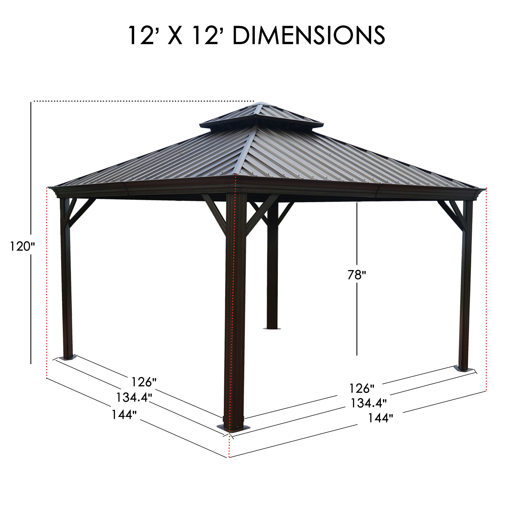 Kozyard KZPHG1212 Wood-Resin-Gazebos - View #7
