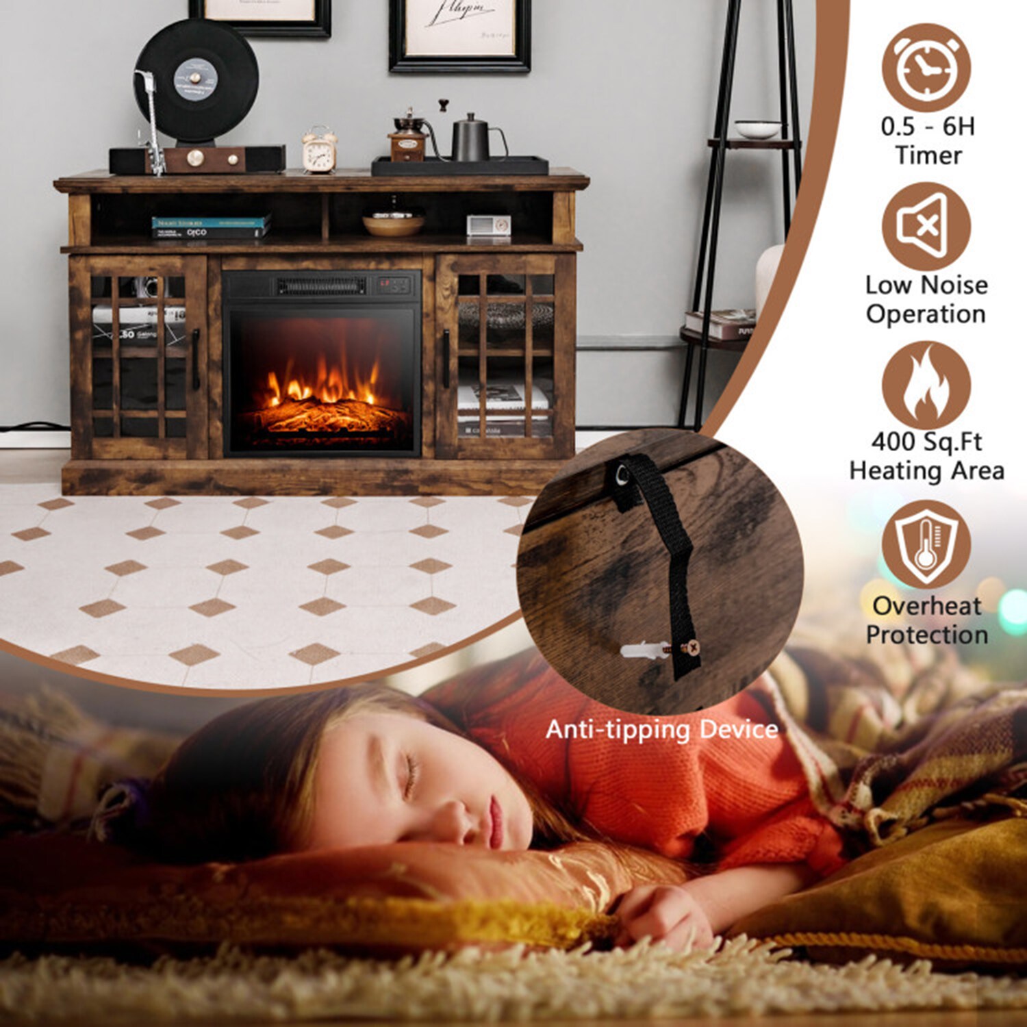 Clihome CL-FP10220BN Electric-Fireplaces - View #10