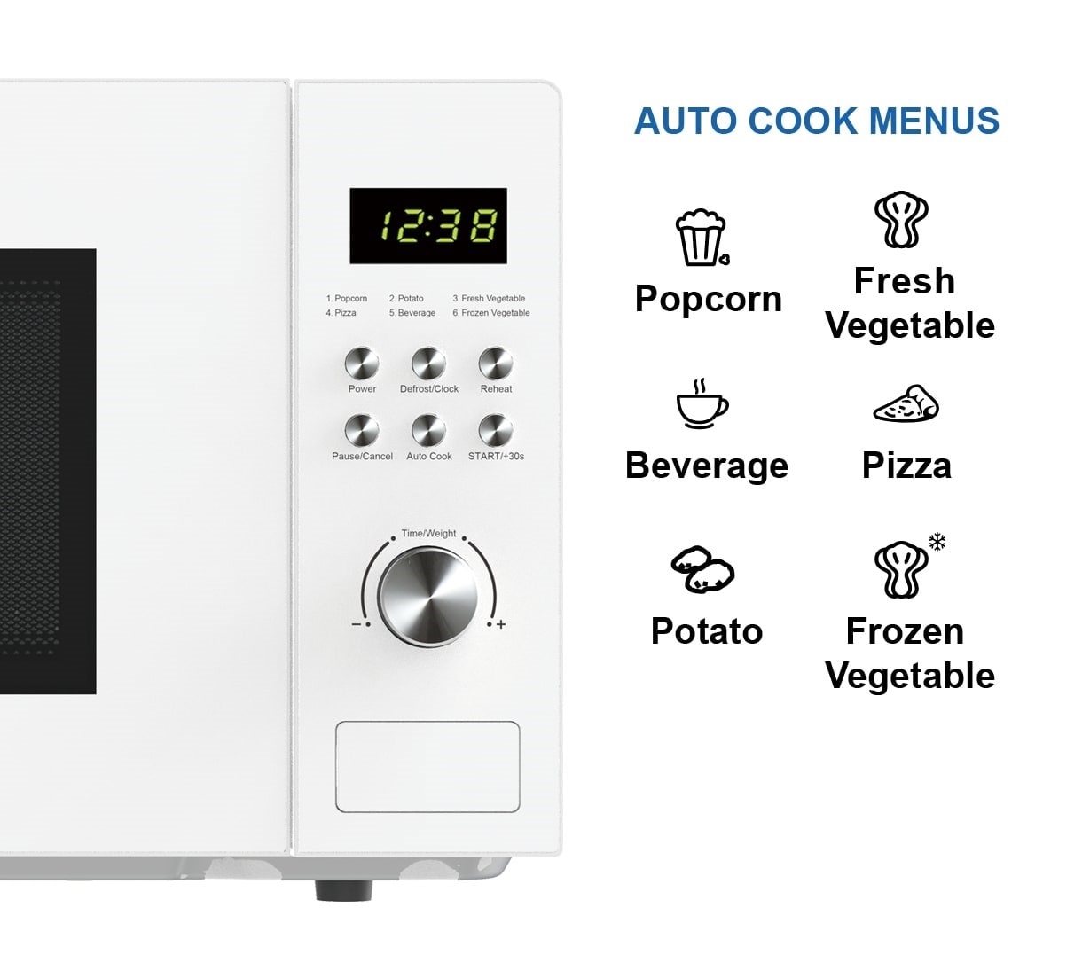 Emerson Medium White Countertop Microwave with Rotary Dial