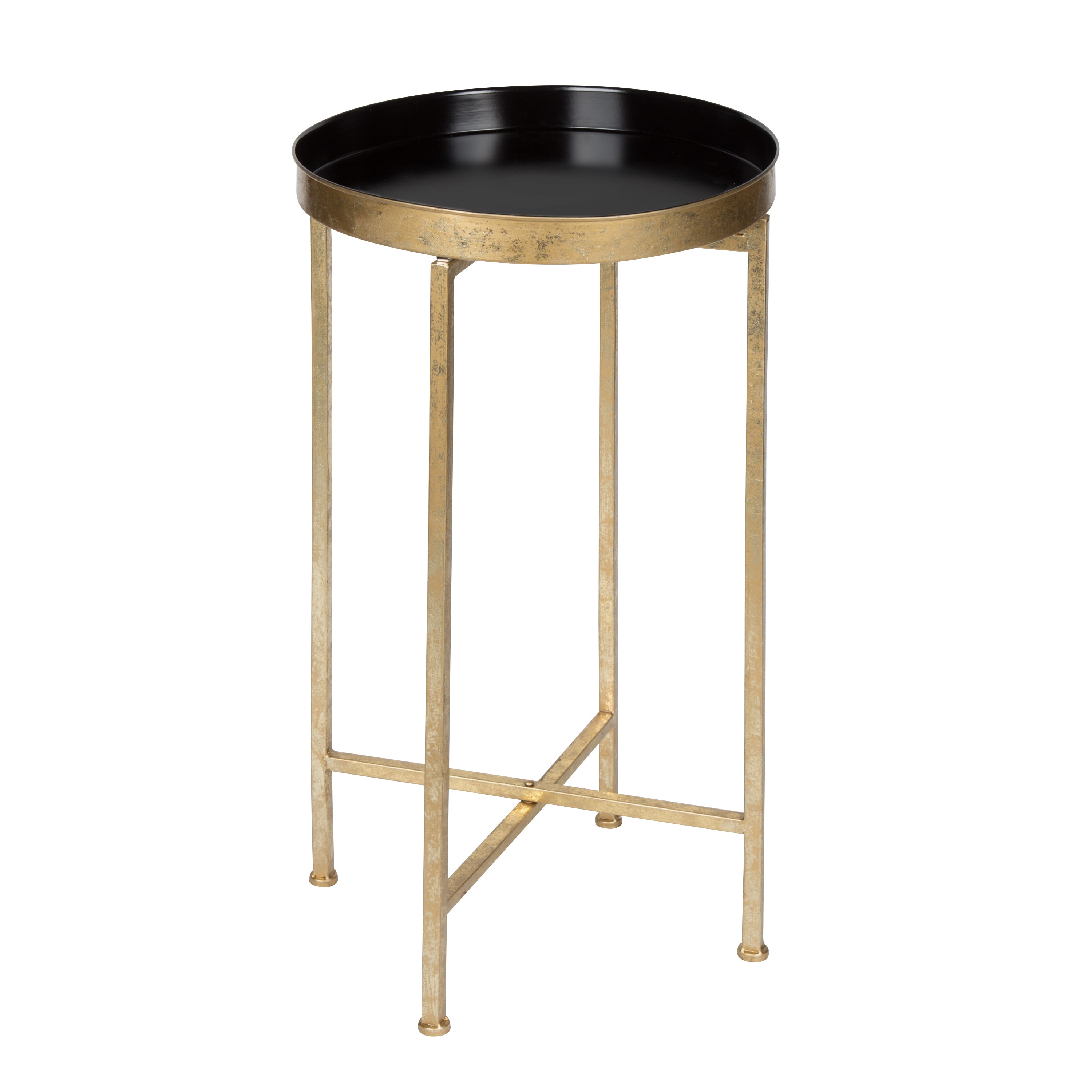 Kate and Laurel 211070 Celia 14.00-Inches W x 25.75-Inches H Gold Metal Round Modern End Table