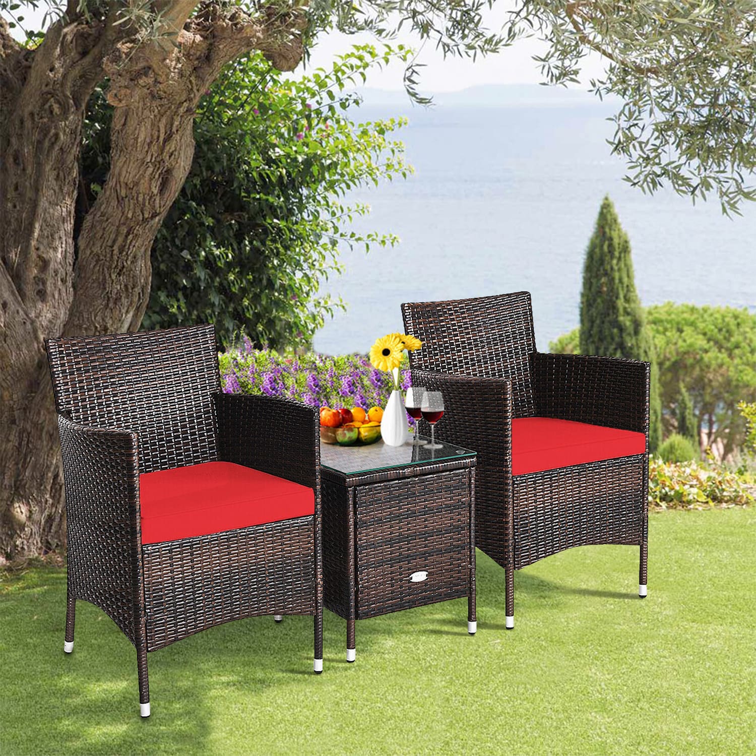 WELLFOR OUJ63850RE Patio-Conversation-Sets - View #5