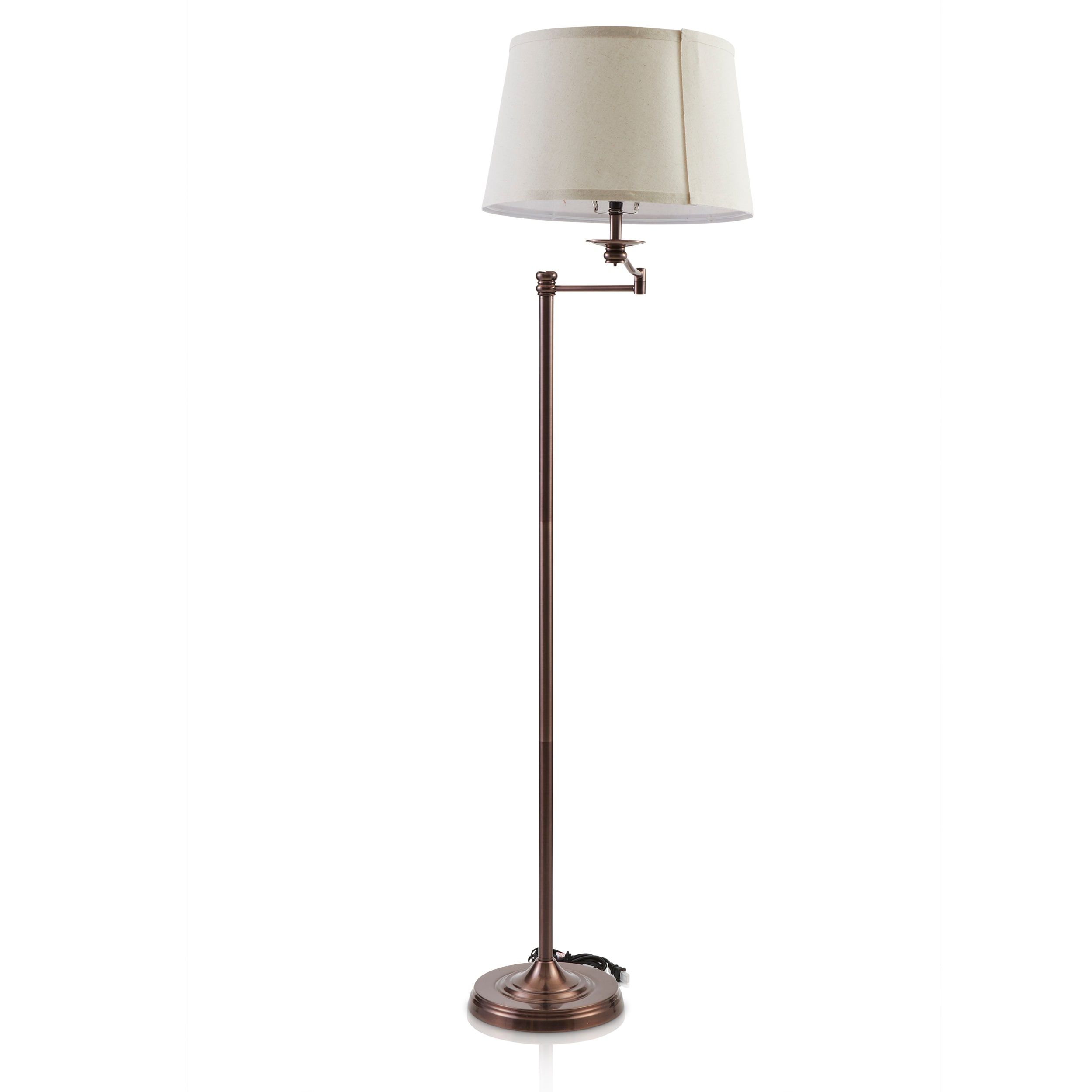 Macleay Floor Lamp Antique Brass With Black Shade