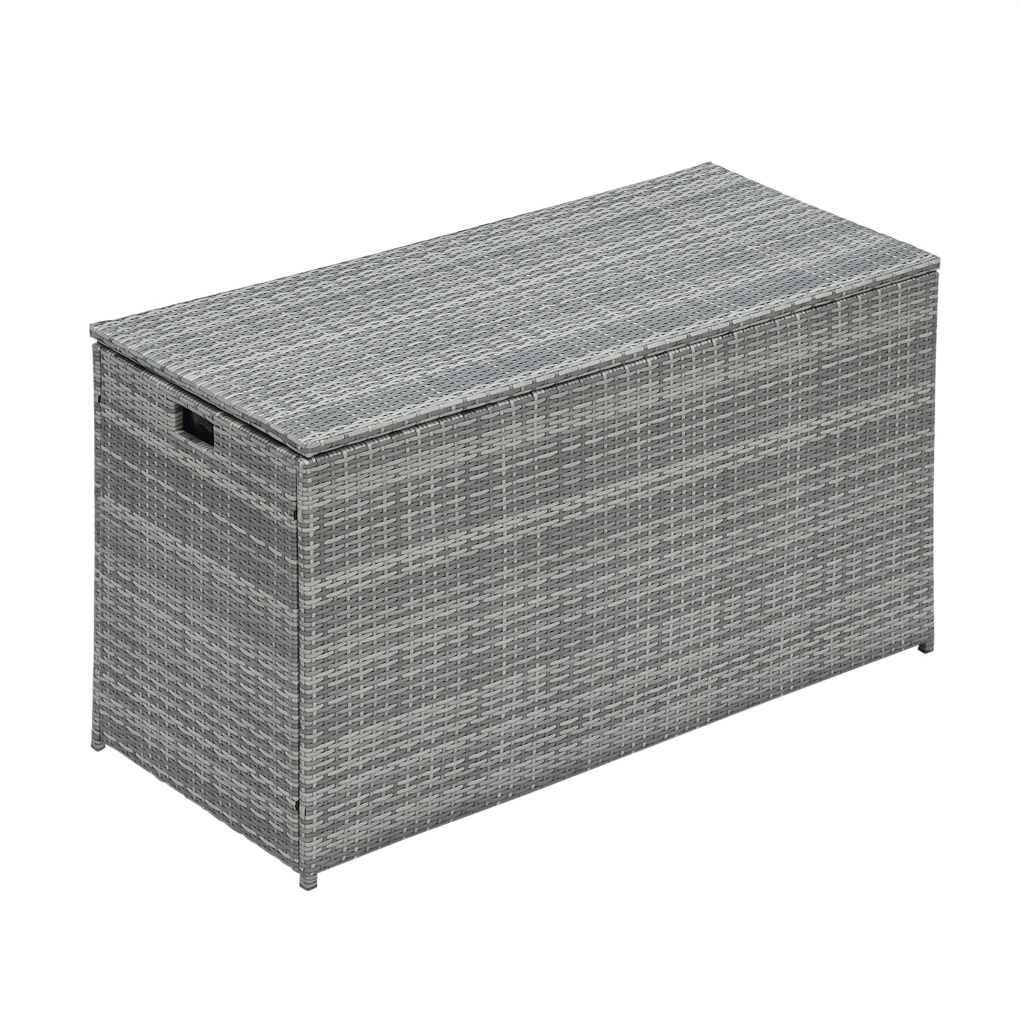 Teamson Home PT-OF0010G Patio Furniture 55-in L x 23.5-in 20.6-cu ft Gray Metal Deck Box