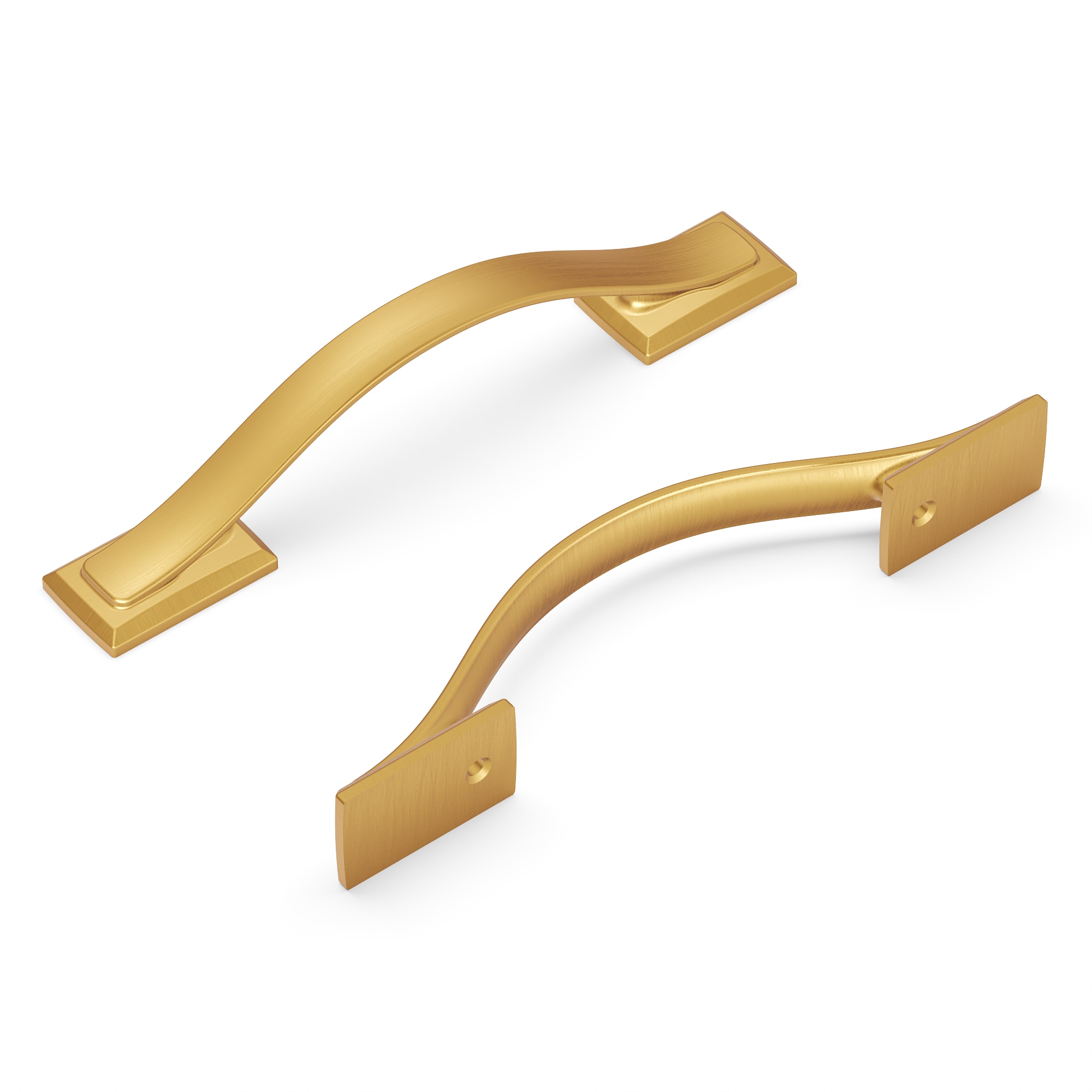 Hickory Hardware H078771BGB-10B Dover 3-3/4-in , 96mm Center to Center Brushed Golden Brass Arch Handle 10 -Pack