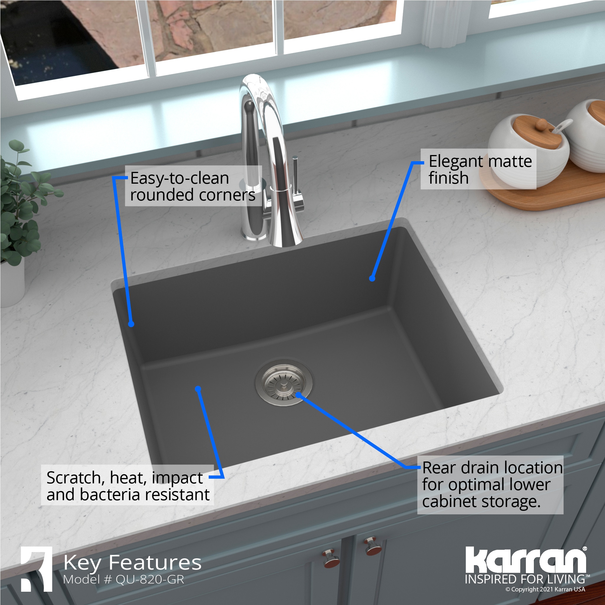 Karran QU-820-GR Kitchen-Sinks - View #6