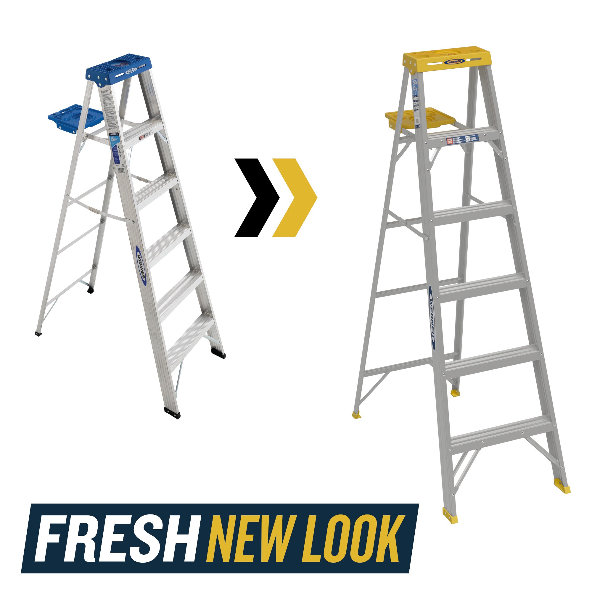 Louisville Ladder 6' Aluminum Step Ladder, 10' Reach, 250 lbs Load  Capacity, W-2112-06S 