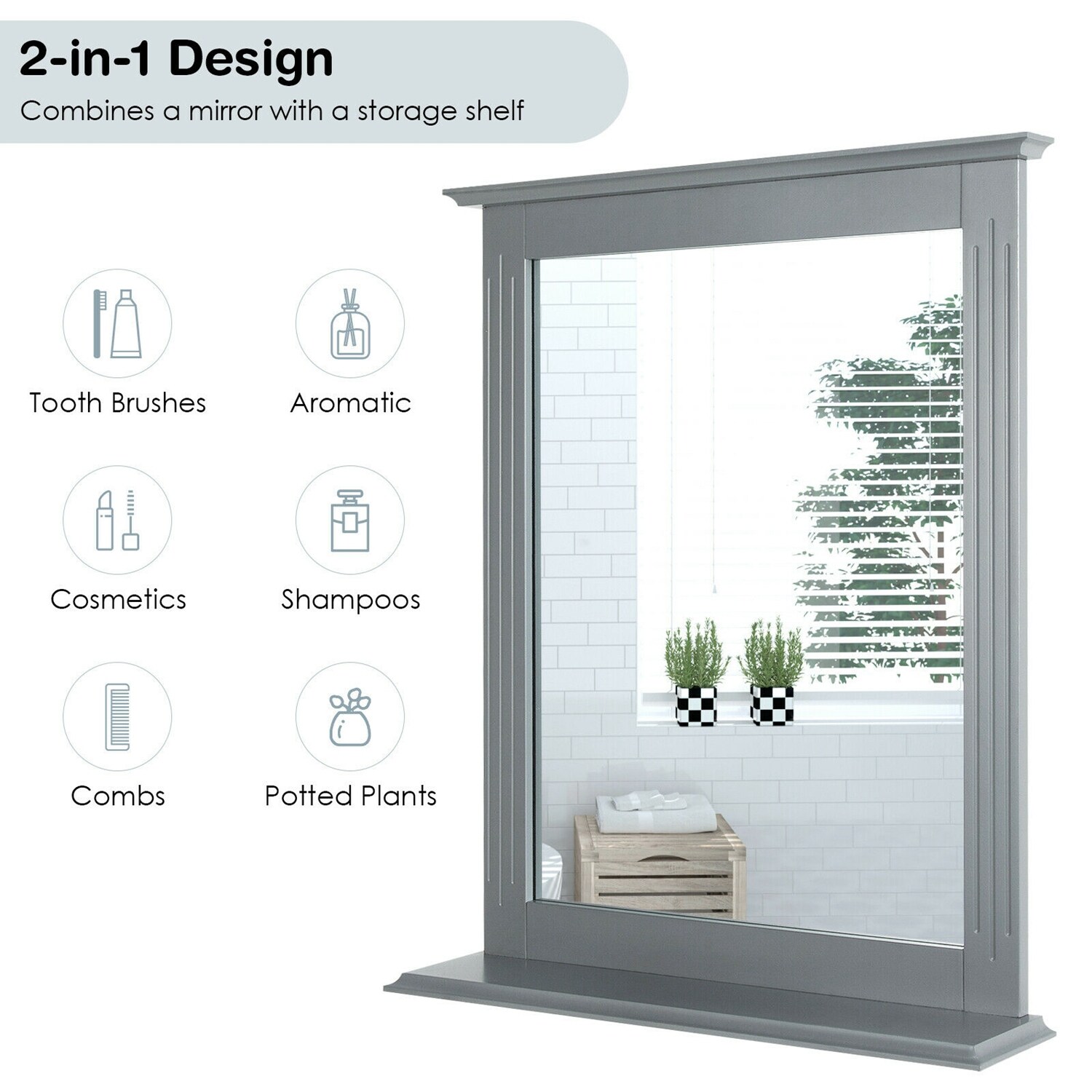 Forclover HYFC-BA553GR Framed-Bath-Mirrors - View #4