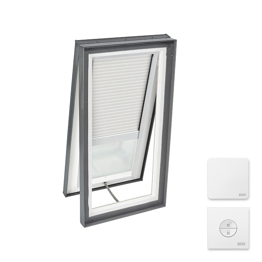 VELUX VCM 2234 205FS00XW 22.5-in x 34.5-in Venting Curb Mount Skylight with Tempered Low-e Argon Glass and Light-filtering Blinds Included