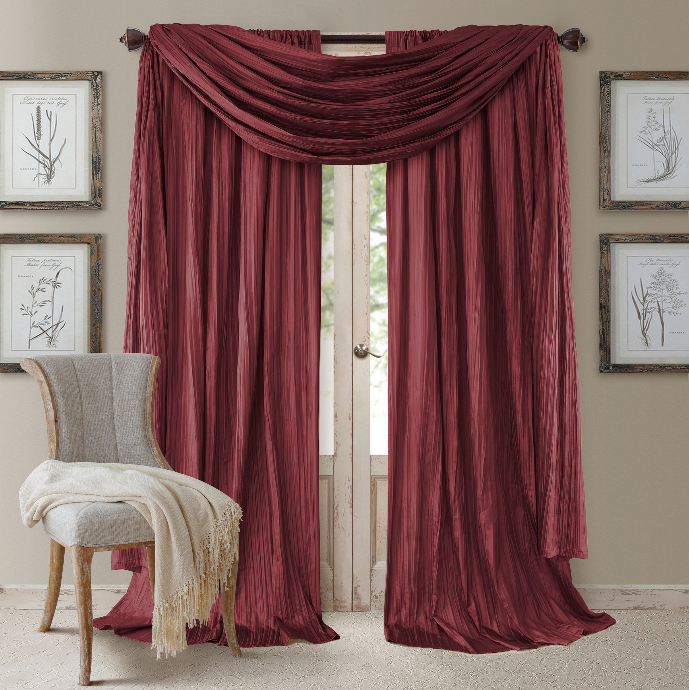 Elrene Antique Gold Faux Silk Rod Pocket Blackout Curtain - 52 in