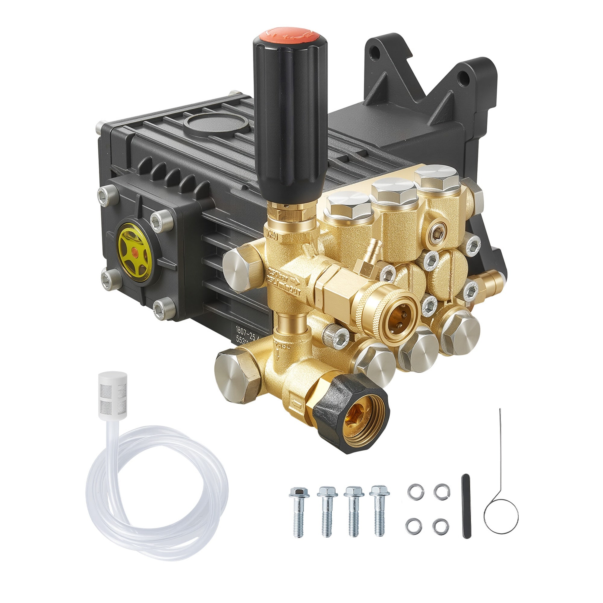 Numhew - 1in Shaft 3-Feature Horizontal Triplex Plunger Silver Pressure Washer Pump
