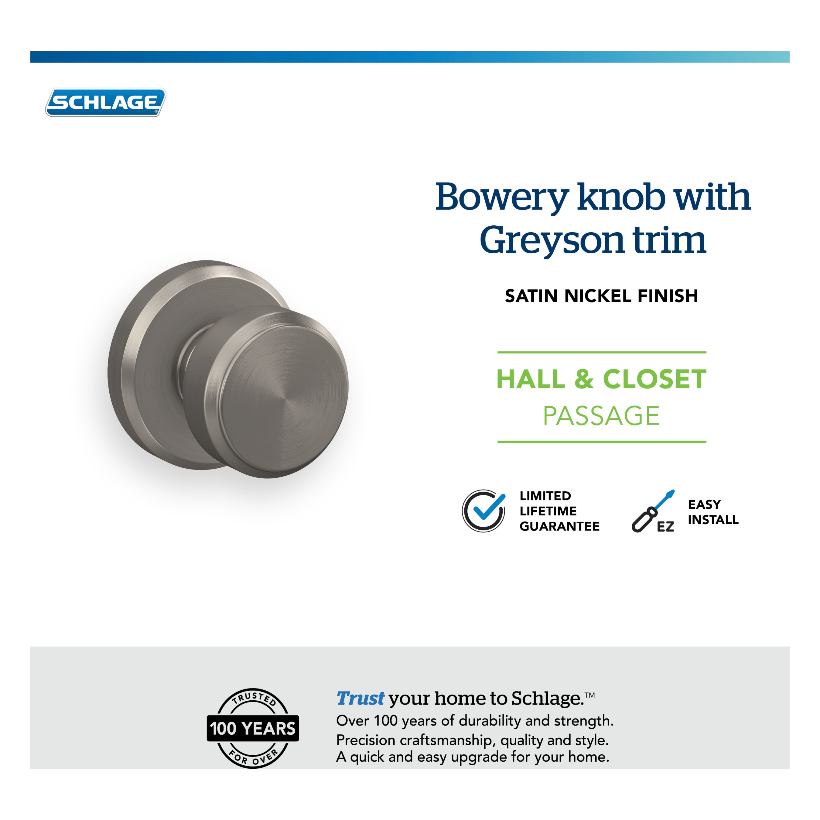 Schlage F10 V BWE 619 GSN Door-Knobs - View #9