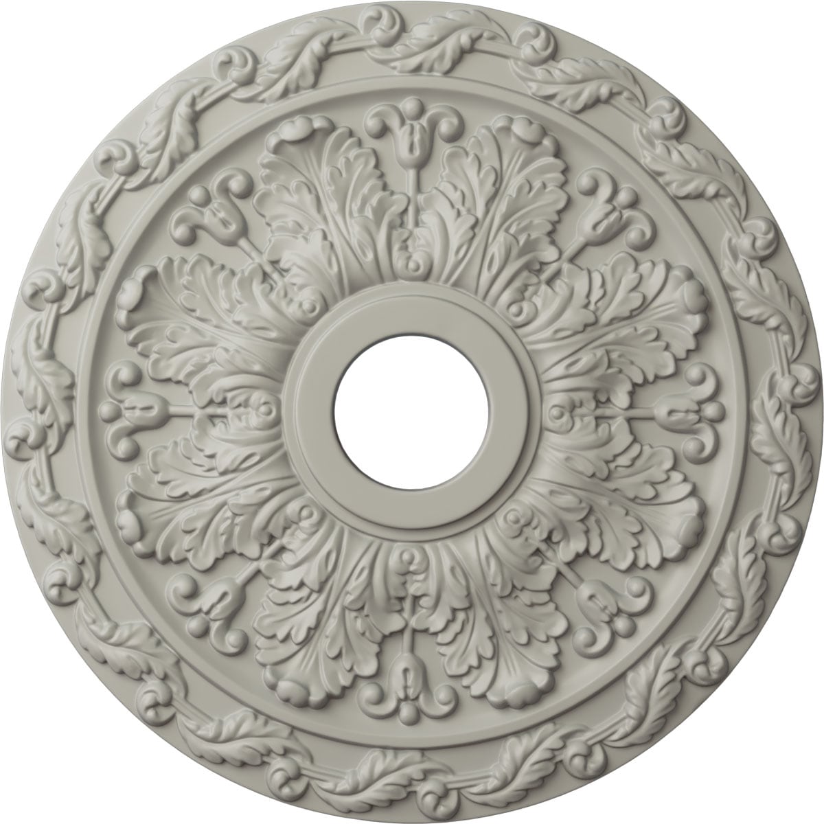 Ekena Millwork CM19SPPCF Spring Leaf 19.875-in W x 19.875-in L Painted Pot Of Cream Polyurethane Whole Ceiling Medallion