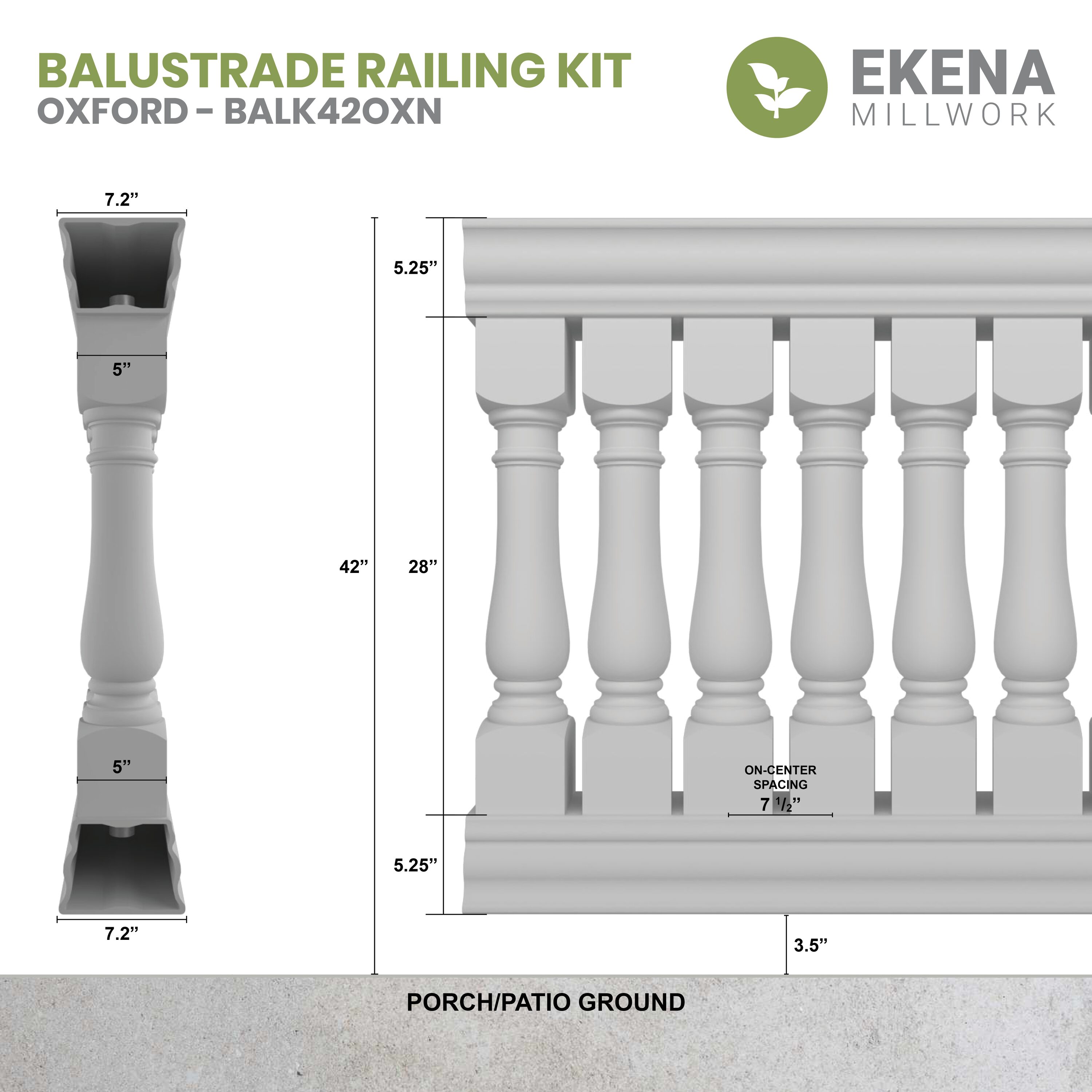 Ekena Millwork BALK42X084OXN railings - View #7