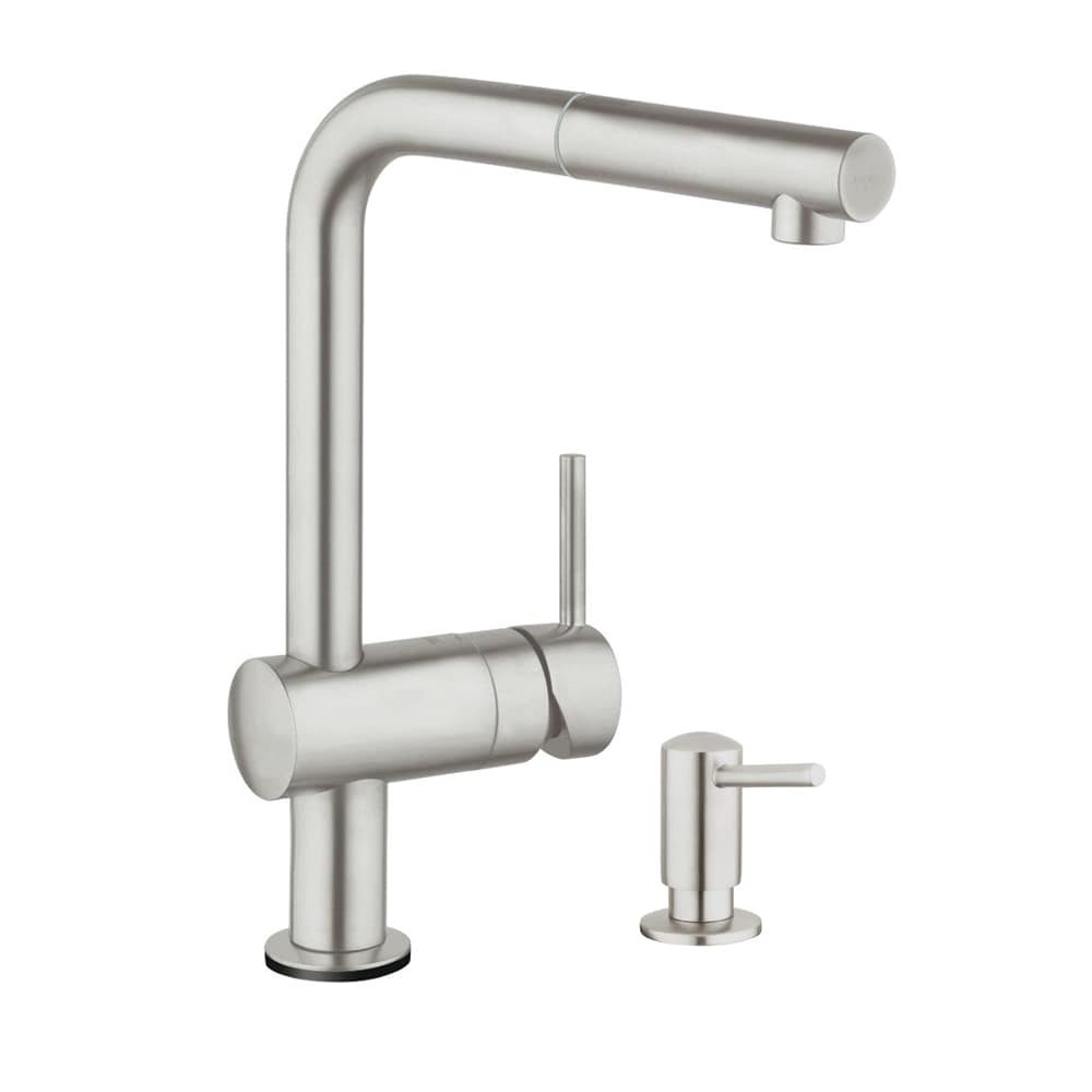Minta Supersteel Single Handle Pull-out Touch Kitchen Faucet with Soap Dispenser Included | - GROHE KKS-30218DC1