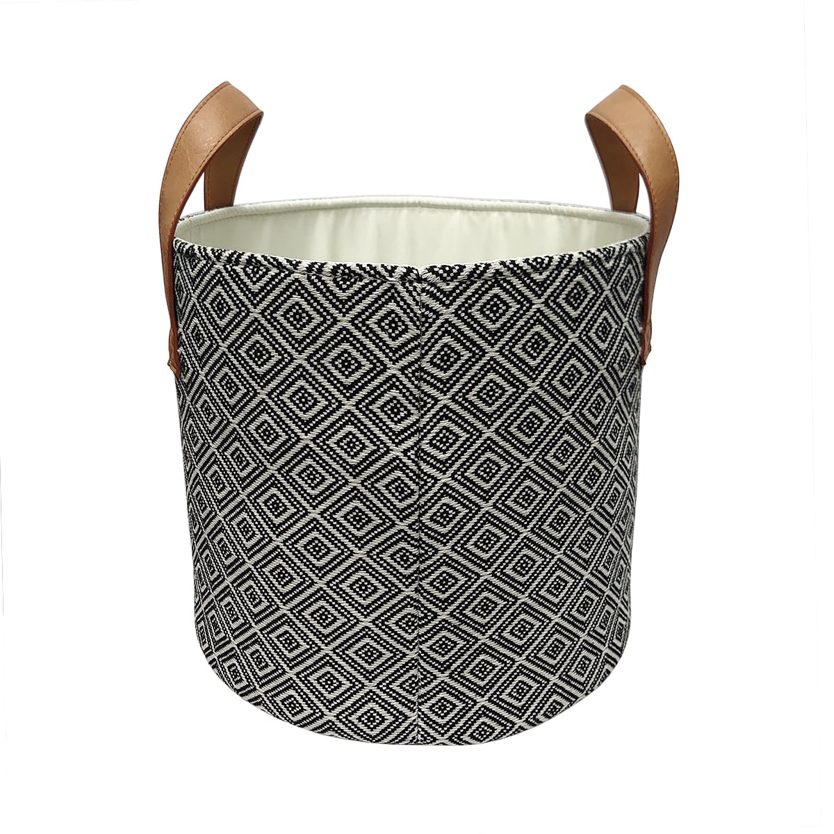 Allen + Roth Herringbone 7.13-in W x 5.5-in H x 10.69-in D Gray Fabric Bin | HD-141114