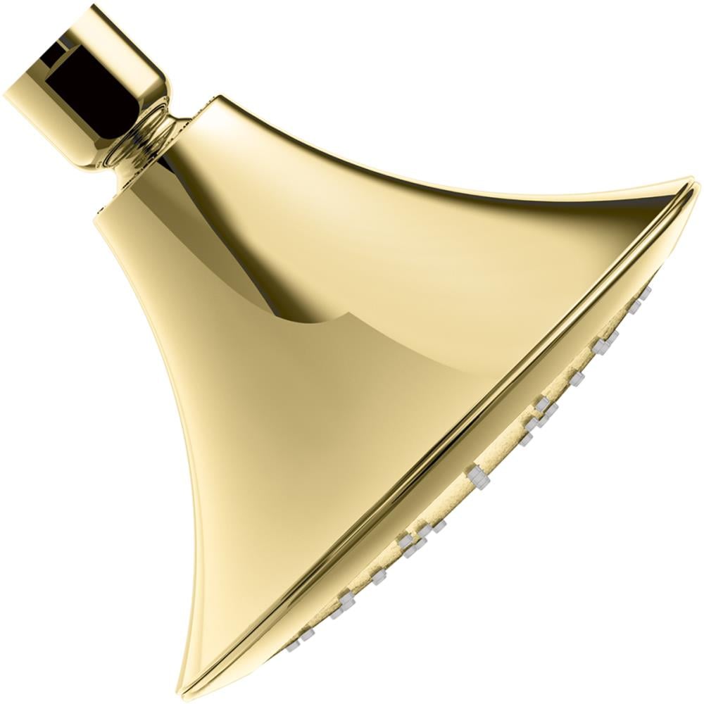 KOHLER K-10327-G-PB Forte 1.0 -Spray Vibrant Polished Brass 5.5-in Round Fixed Shower Head 1.75 GPM
