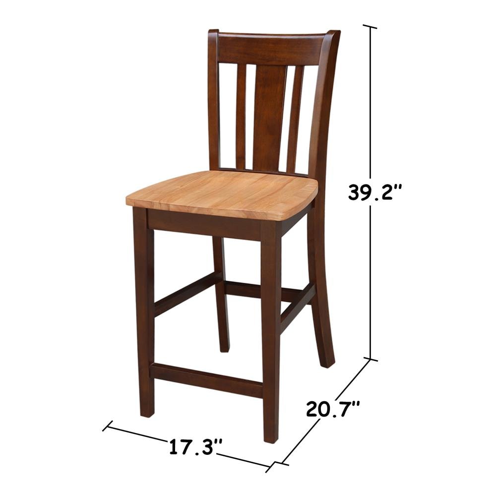 Contemporary Espresso Solid Wood 24" Counter Stool