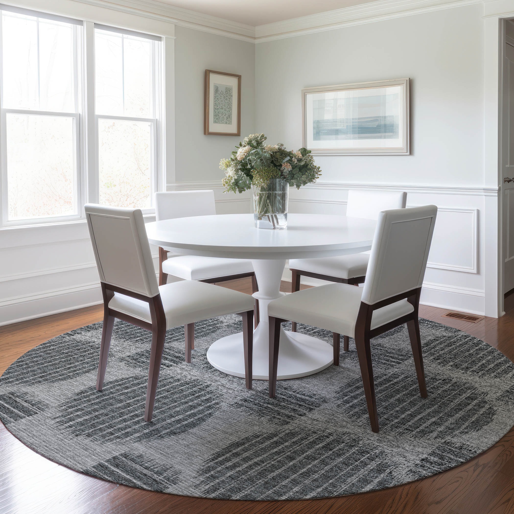 Addison Rugs AMF119SH8RO Mayfield AMF119SH 8 x 8 (ft) Loomed Polyester Shadow Round Indoor Geometric Machine washable Area rug