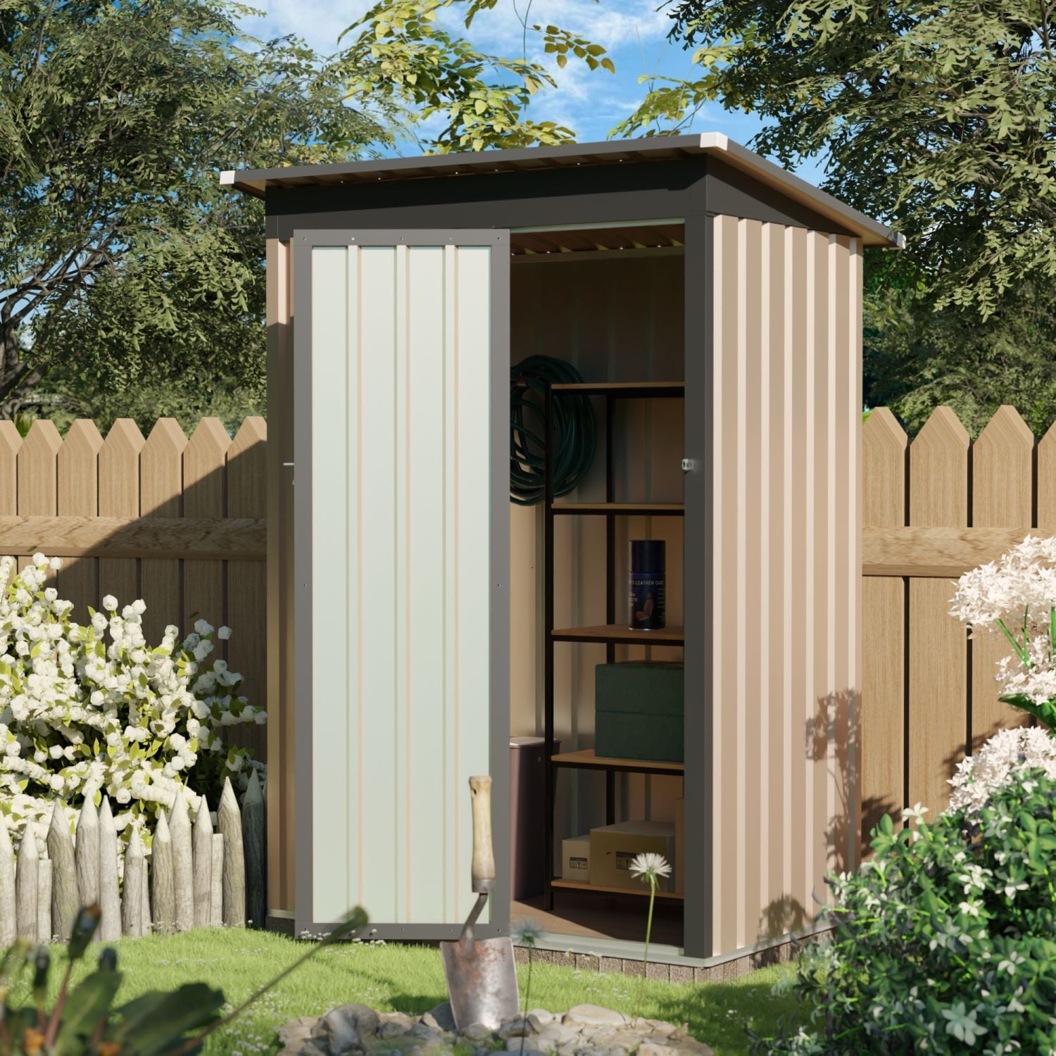 Blisstyle - 4.75-ft x 3.87-ft campcraft garden shed Brown Lean-to Roof Plastic Resin Storage Shed