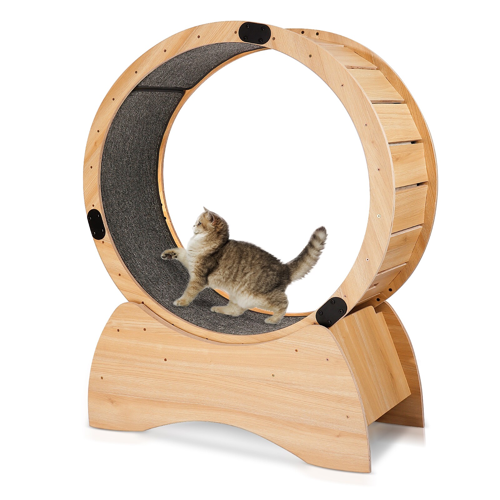 Kahomvis GRAIN-QPW1-823 Cat Exercise Wheel Wood Interactive Cat Toy