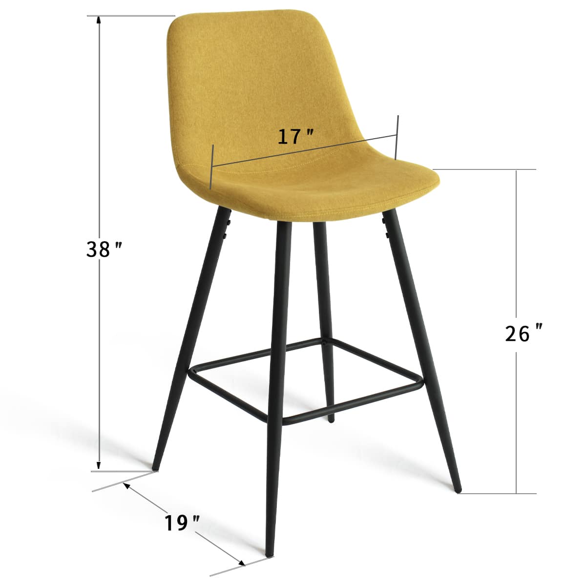 Maison Boucle BINGO-MB-YELLOW stools - View #3