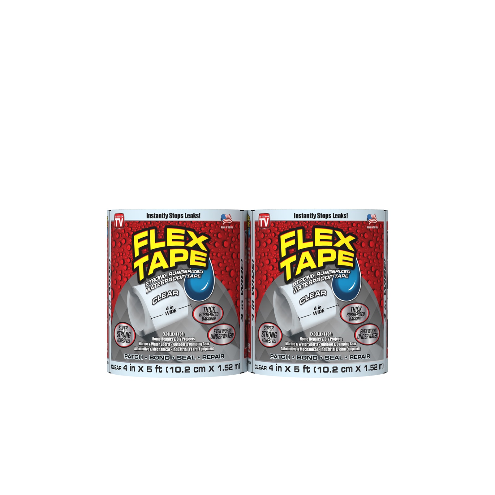 Flex Tape Clear Waterproof Rubberized Duct Tape 4-in x 5-ft in the