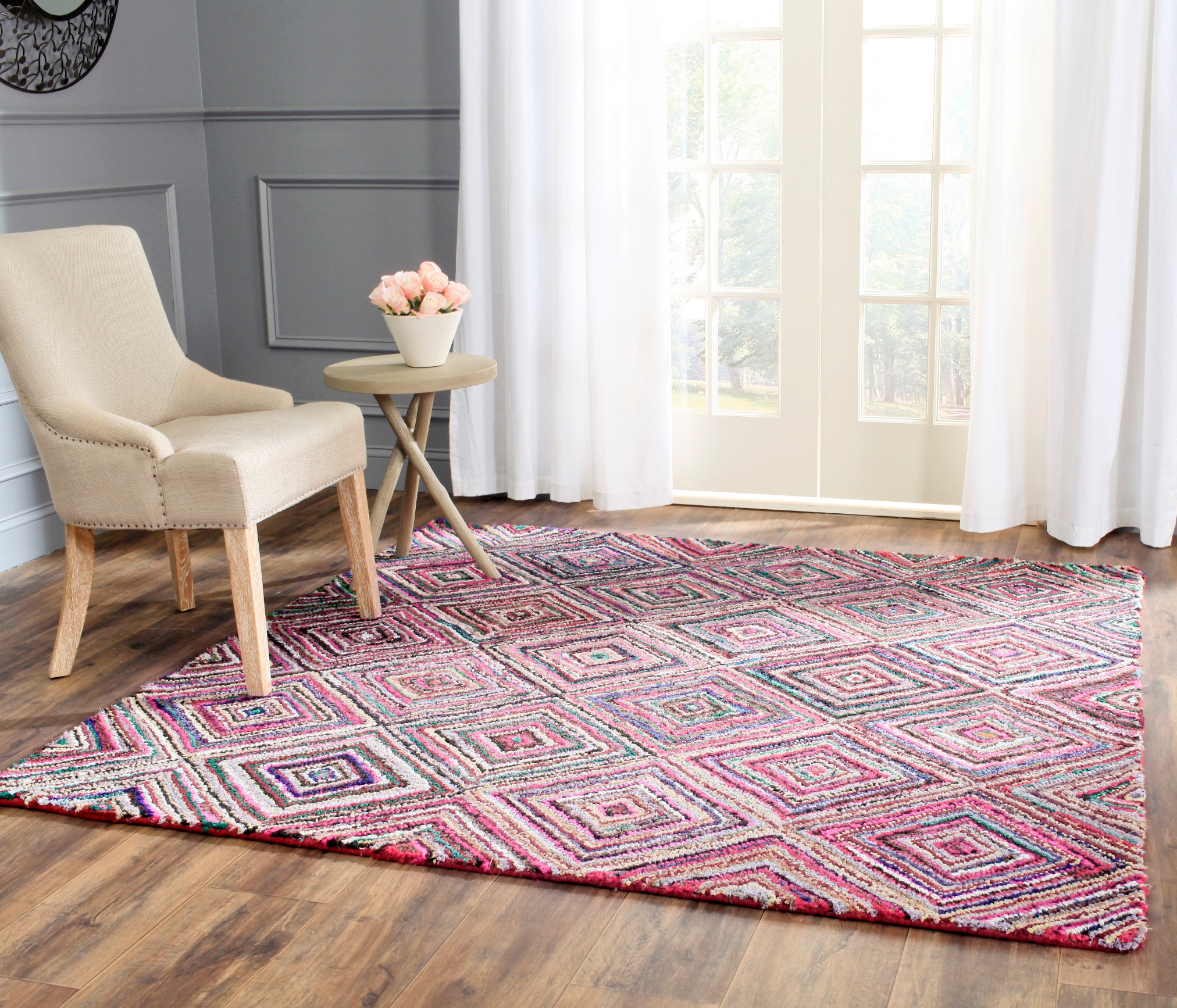 Nantucket Multicolor 8' x 8' Square Hand-Tufted Wool Rug