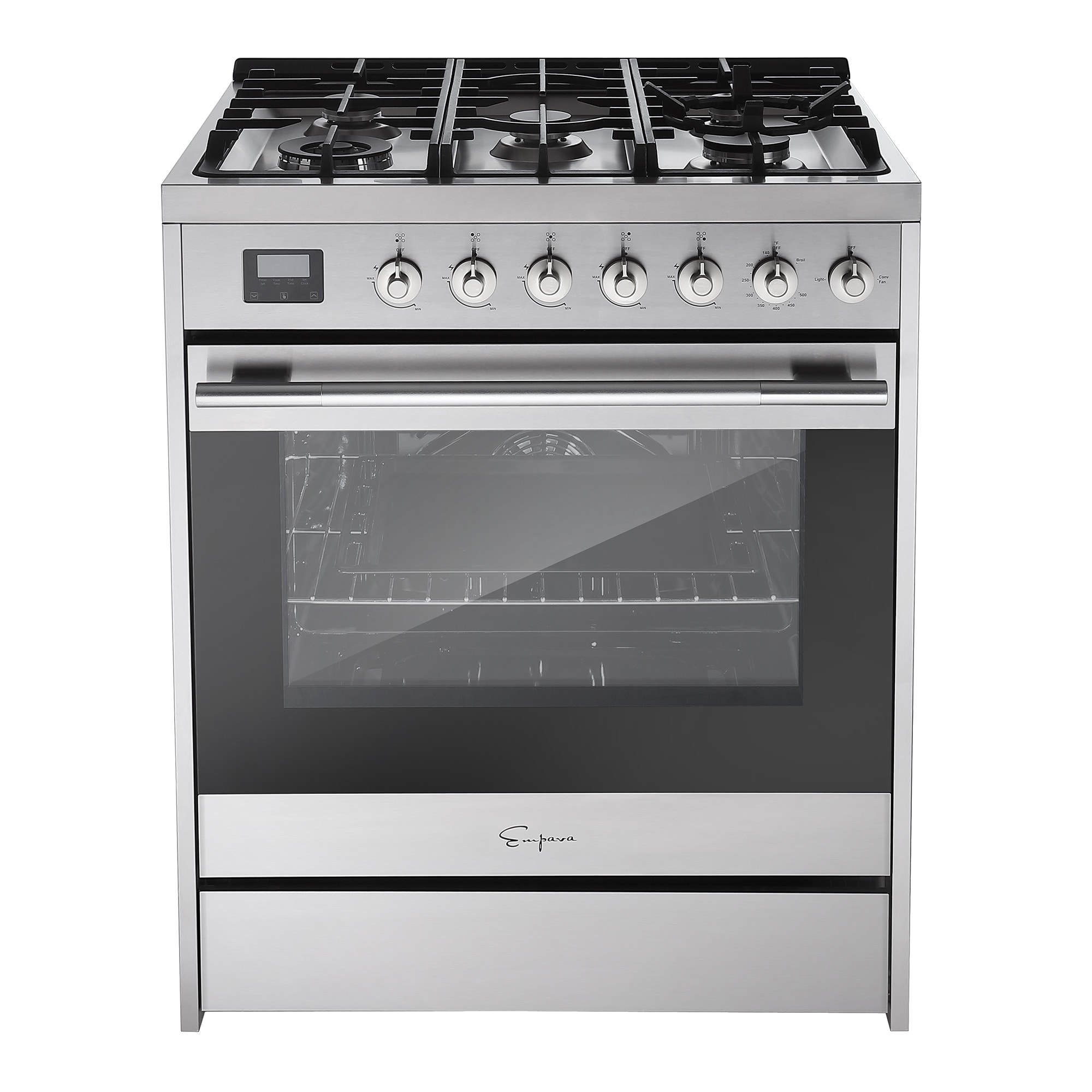 Empava 5 Burners 5-cu ft Convection Oven Slide-in Natural Gas Range (Stainless Steel) in the Single Oven Gas Ranges department at Lowes.com