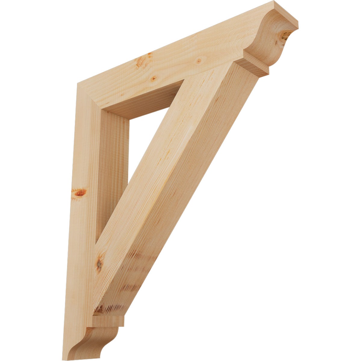 Ekena Millwork BKT04X24X28TRA01SDF Traditional traditional smooth 3-1/2-in x 24-in x 28-in Douglas fir Brown Wood Standard bracket