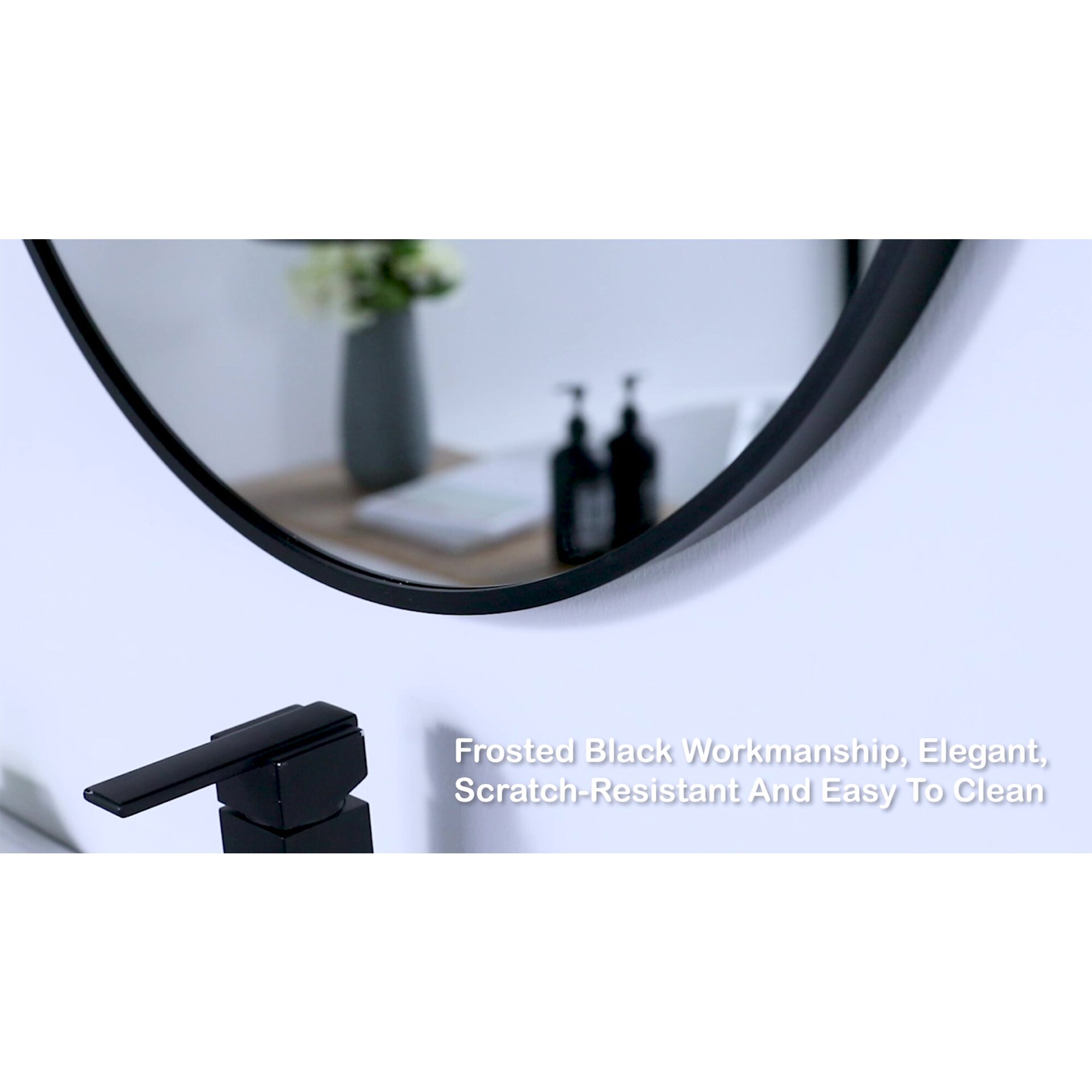 V-1001 Vanity Mirror 36 x 48 Flat Black Frame 2 inch - Artforhotel