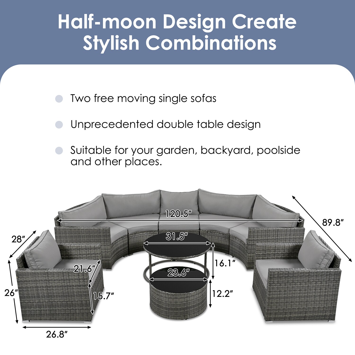 Mondawe MA-N17TOP152AAE Patio-Conversation-Sets - View #5