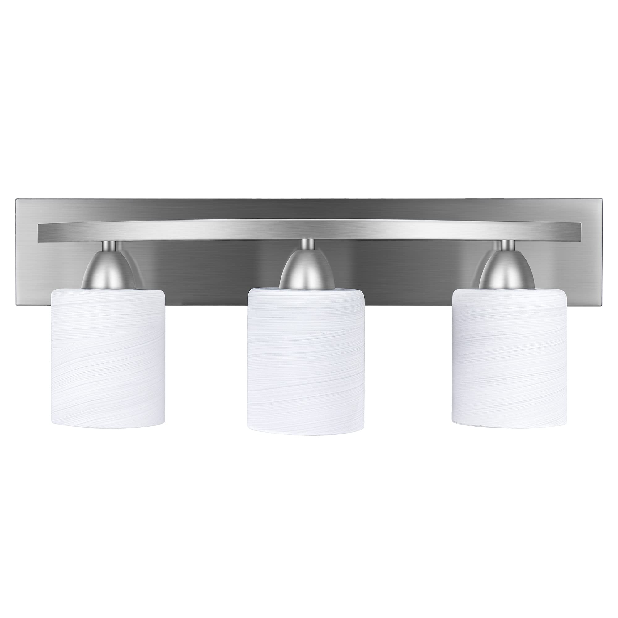 IUEST  Bathroom Vanity Light Fixture Over Mirror Modern Glass Shade Brushed Nickel E26 Base 3 Light durable home and garden accessory designed