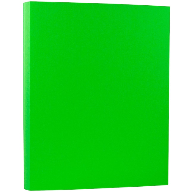 JAM Paper JAM Paper® Neon 43lb Cardstock, 8.5 x 11 Coverstock, Green  Neon Fluorescent, 50 Sheets/Pack at
