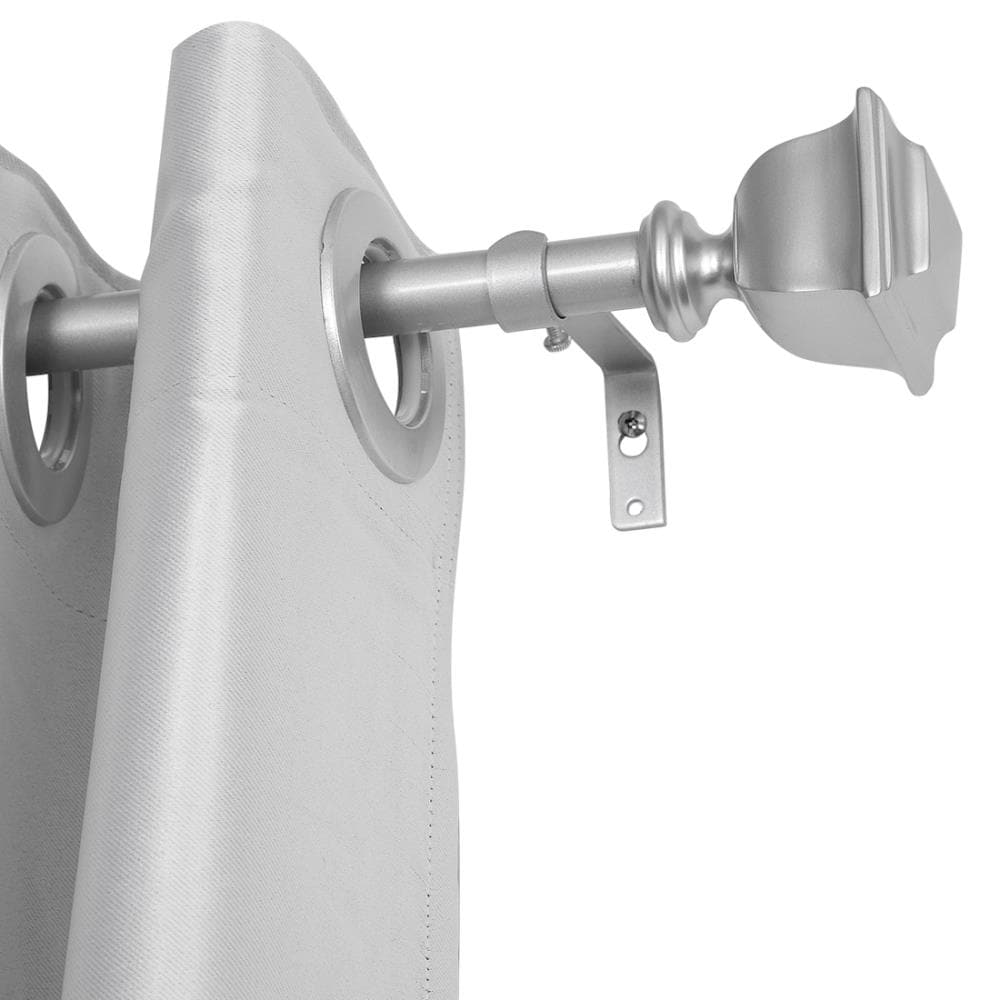 Utopia Alley D104N 48-in to 86-in Nickel Iron Single curtain rod with Finials