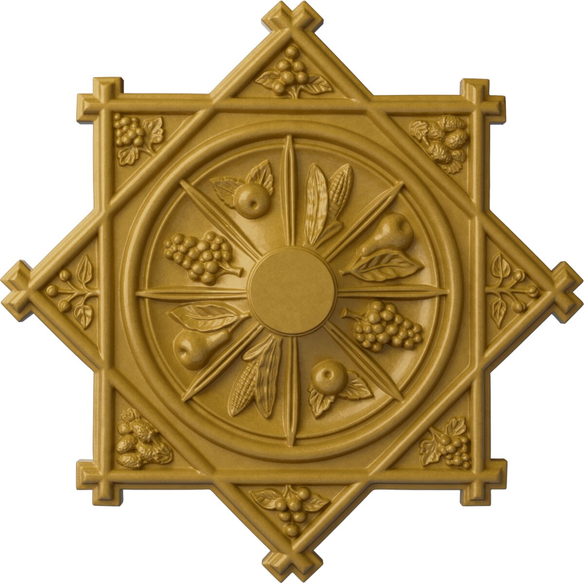 Ekena Millwork CM38ANIGS Antilles 38.25-in W x 38.25-in L Painted Iridescent Gold Polyurethane Whole Ceiling Medallion