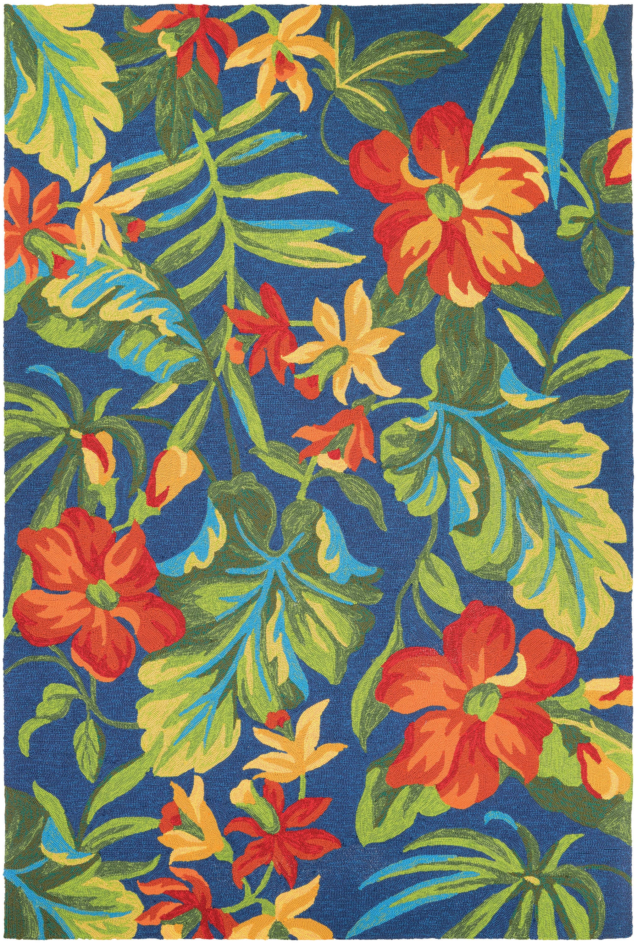 Covington Handmade Floral Synthetic 2'x4' Multicolor Area Rug
