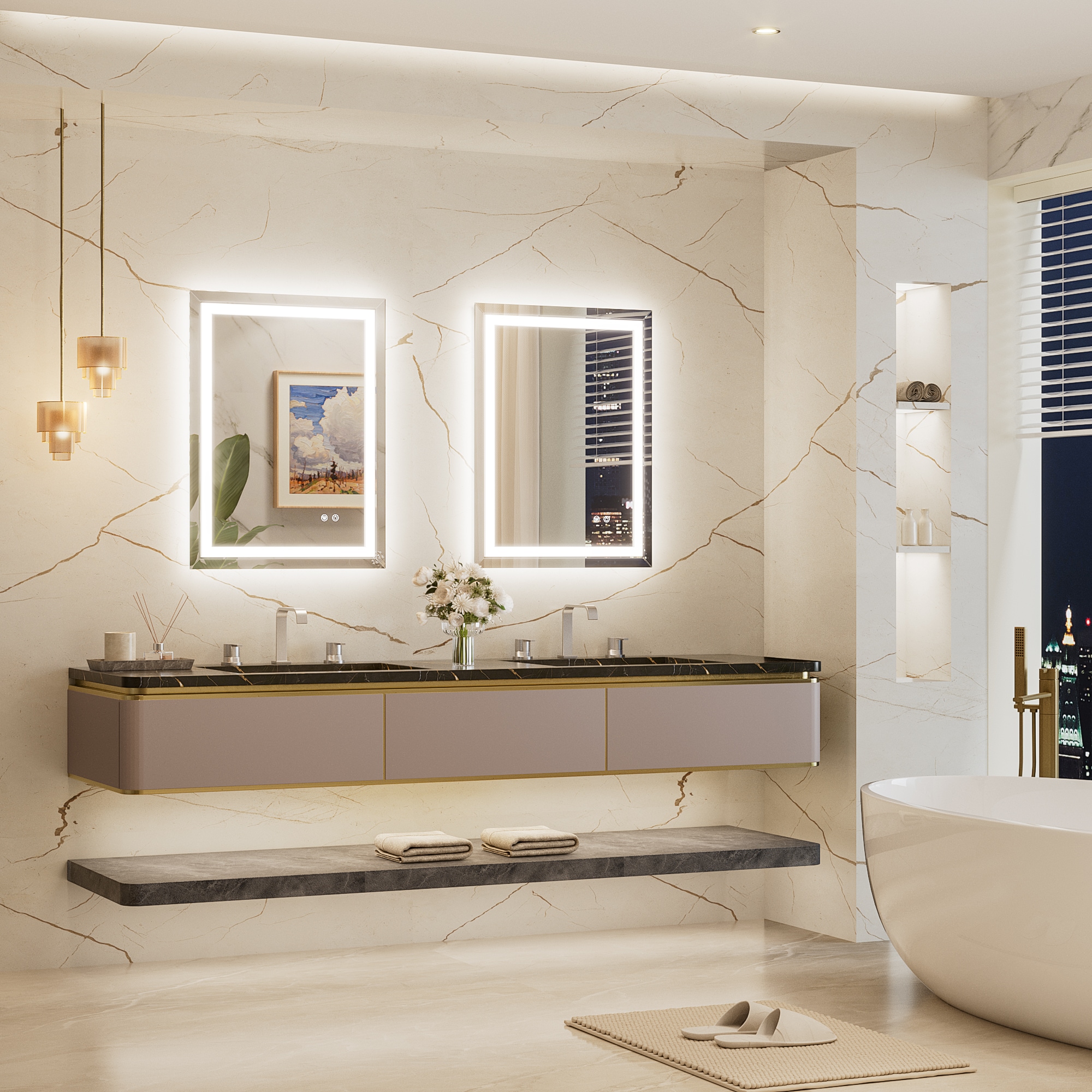 Keonjinn LW-DJ-FJX-6181 Framed-Bath-Mirrors - View #2