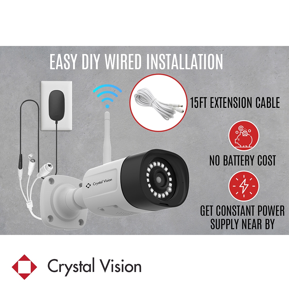 Crystal Vision Indoor/Outdoor 6-Camera Hardwired Floodlight 2Gb Hard Drive  Security Camera System in the Security Cameras department at Lowes.com