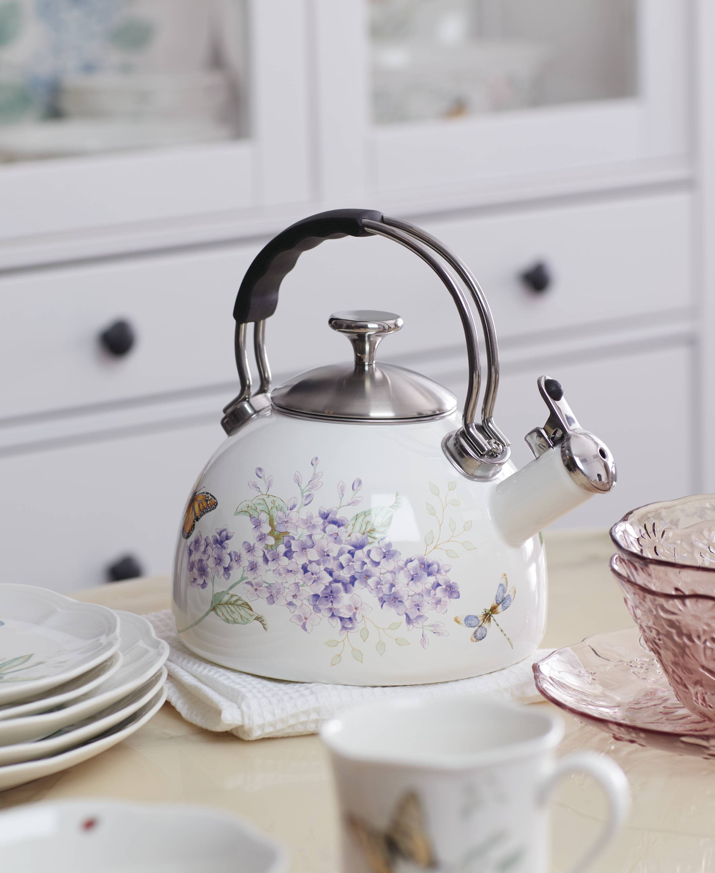 Extra Small Floral Enamel Whistling Tea Kettle
