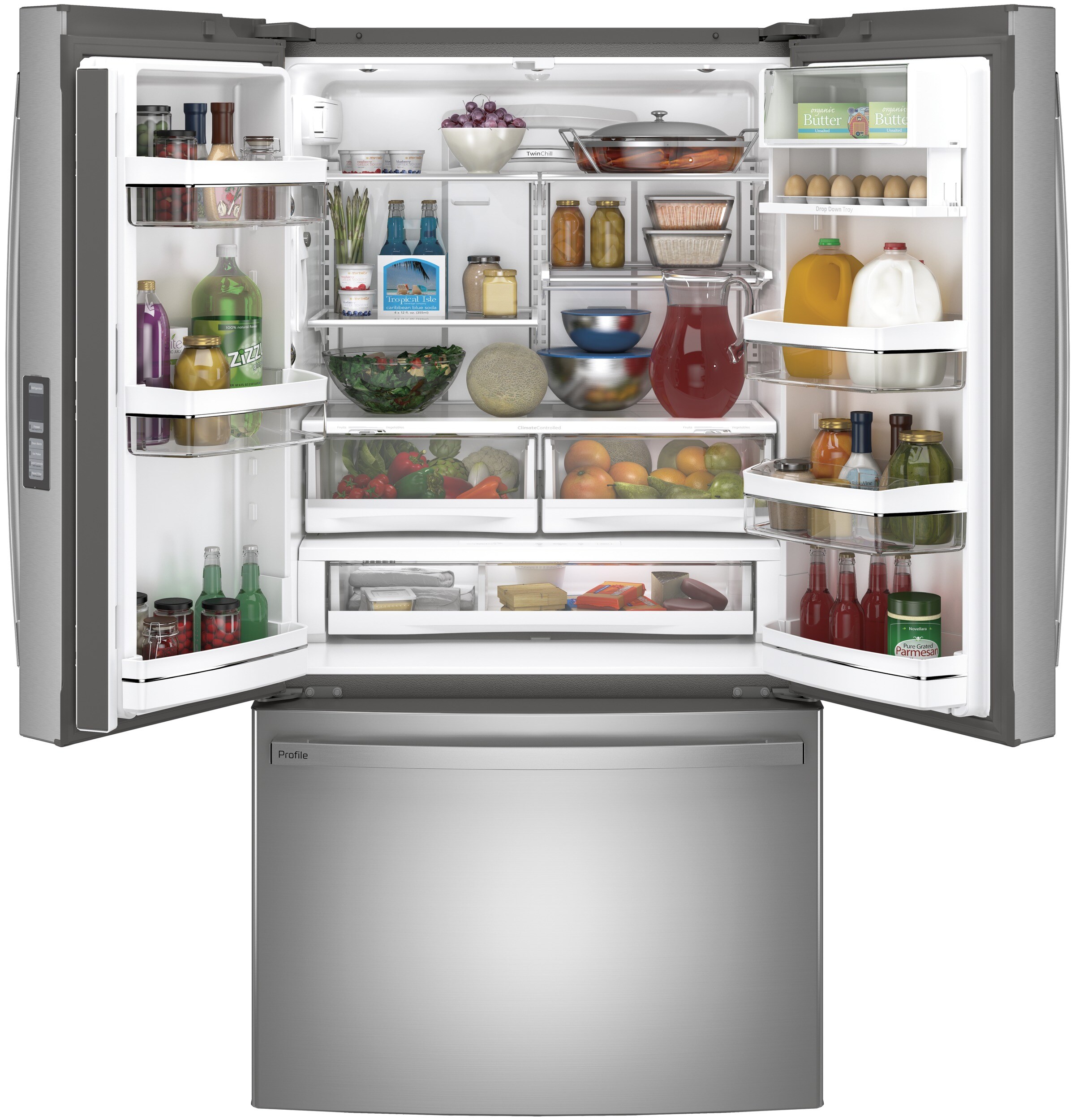 ge profile refrigerator shelf arrangement