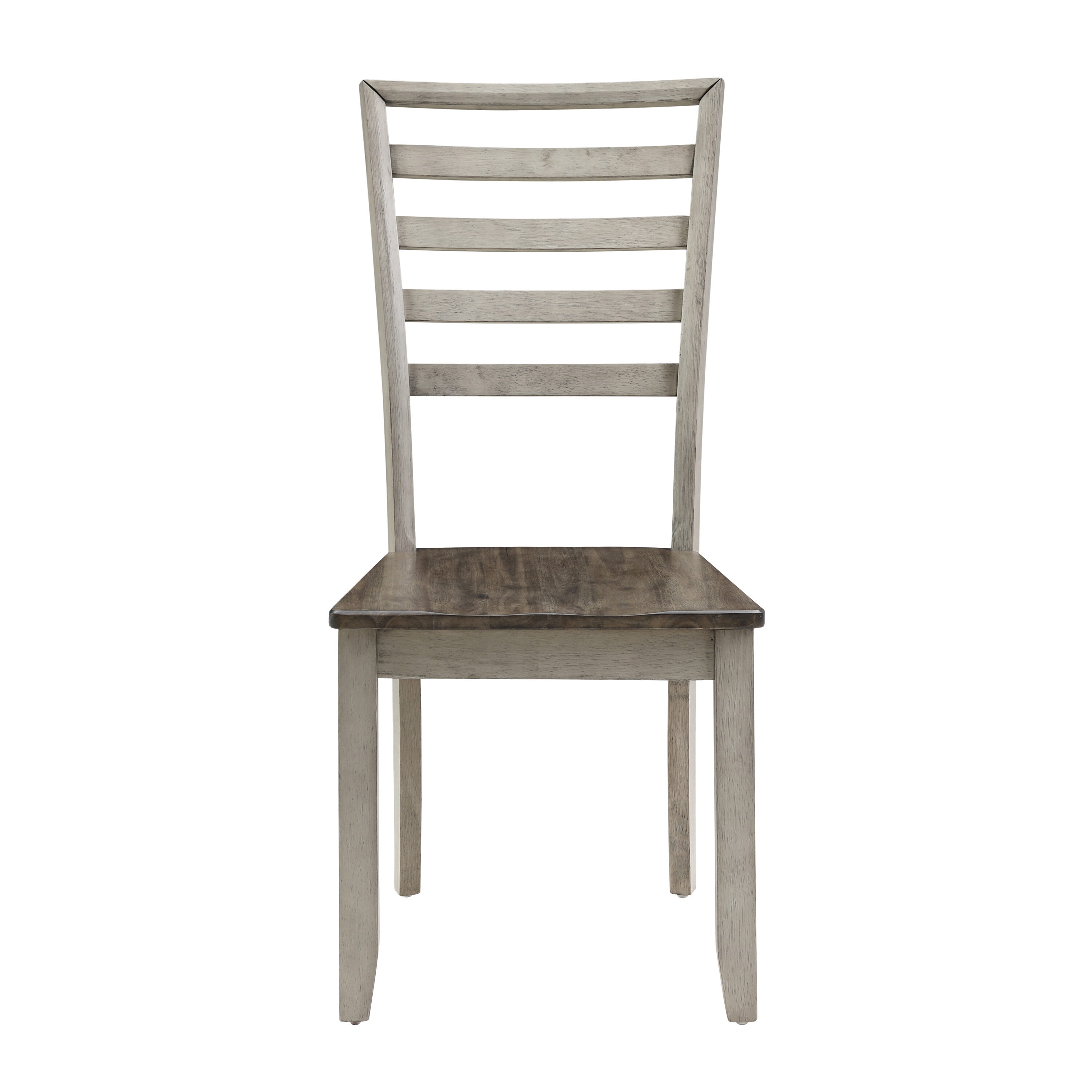Smoky Honey Gray Ladderback Wood Side Chair Set