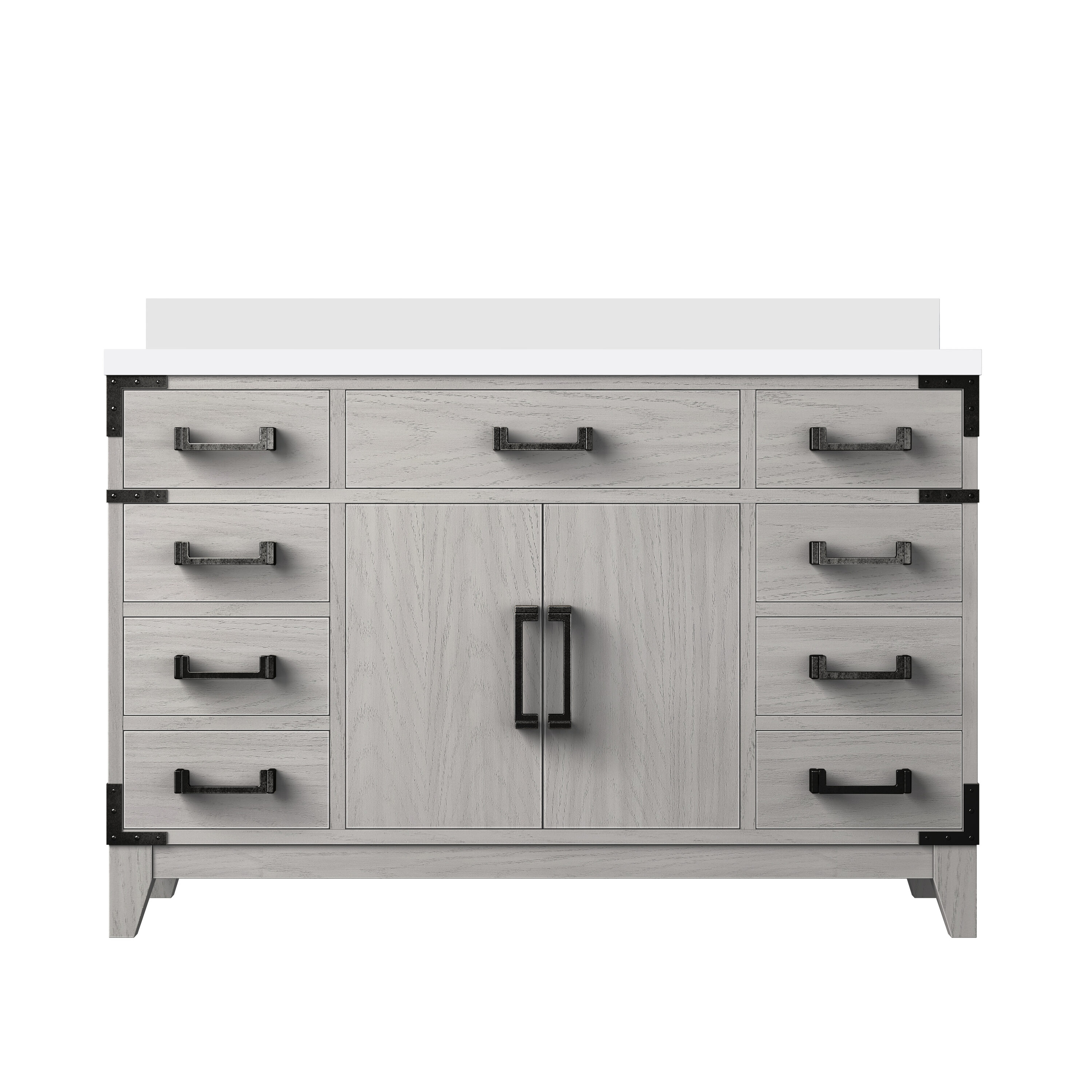 Lexora LVW48SM300 Wilton 48-in White Oak Undermount Single Sink Bathroom Vanity with White Cultured Marble Top
