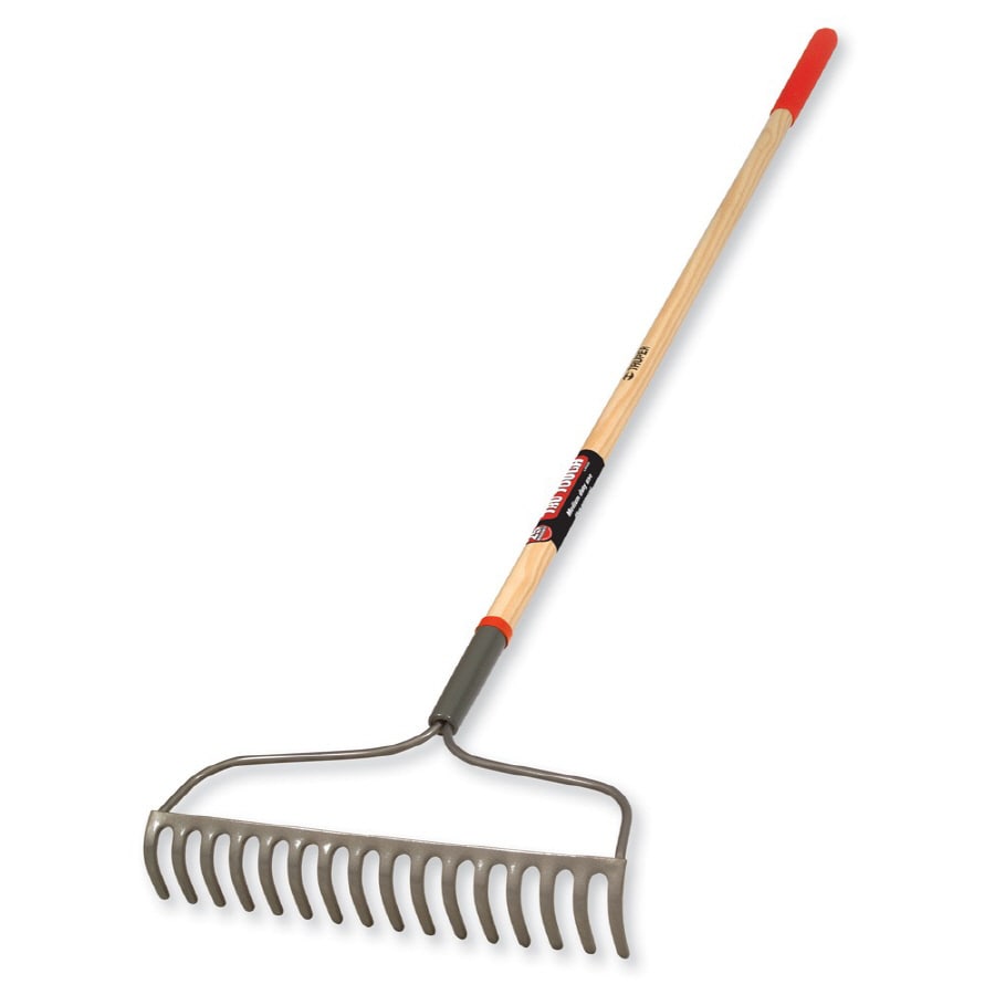 Tru Tough 54 in L Wood Handle Steel Garden Rake in the Garden