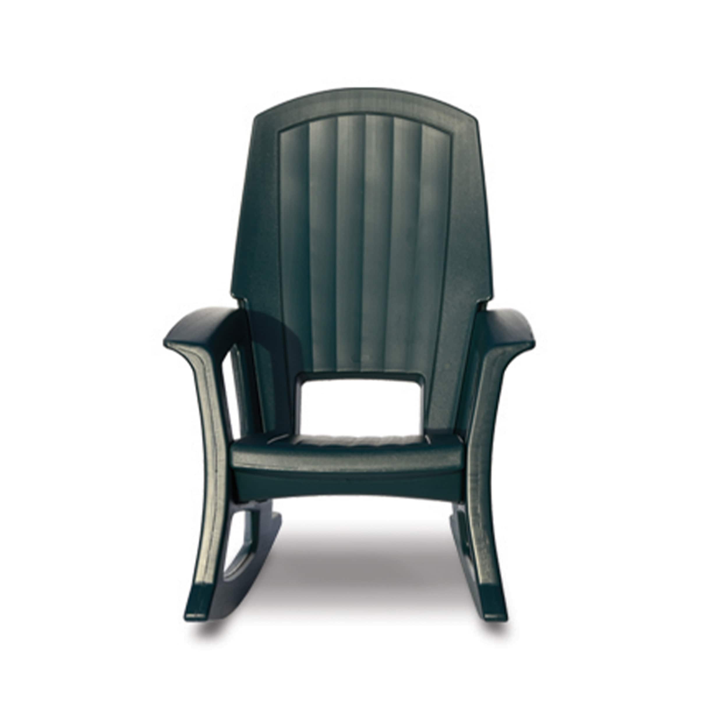 SEMCO 167686 Green Resin Frame Rocking Chair with Solid Seat