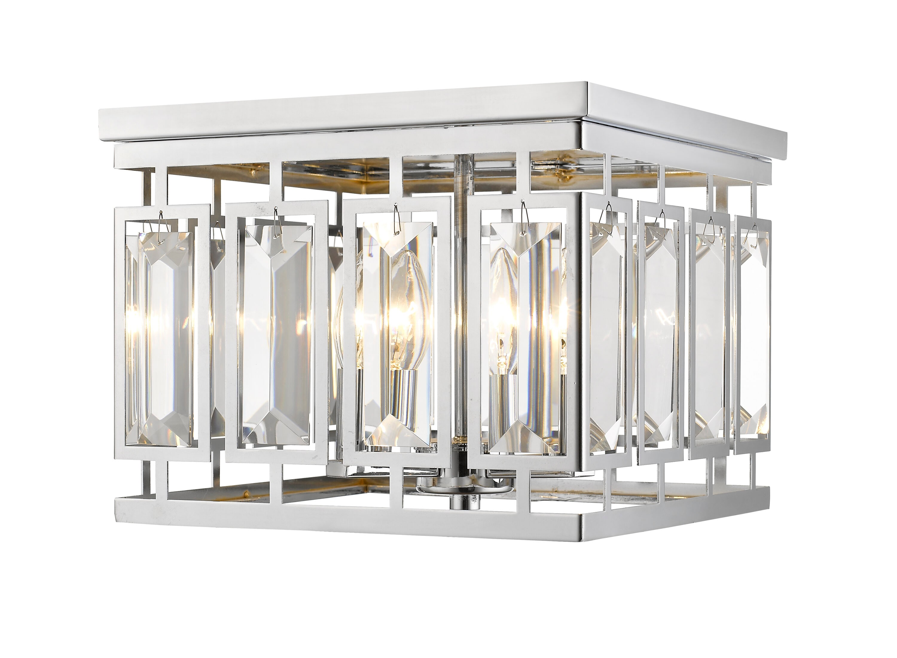 Z-Lite 6006F-CH Mersesse 4 -Light 12-in Polished Chrome Flush Mount Light