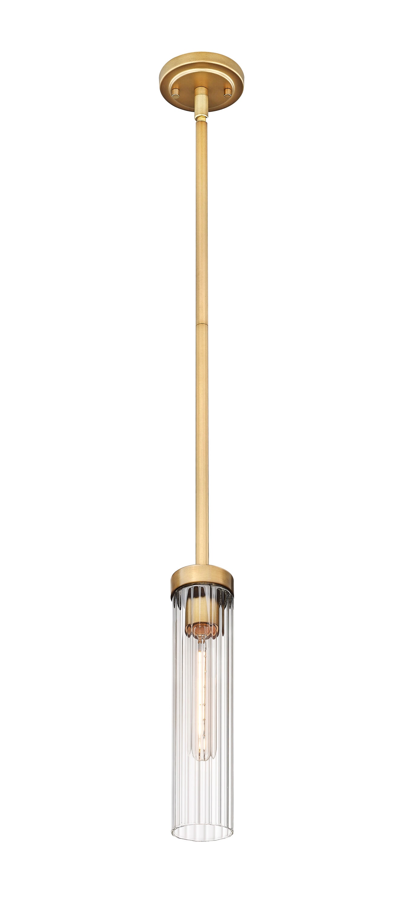 Beau Rubbed Brass and Clear Glass LED Pendant Light