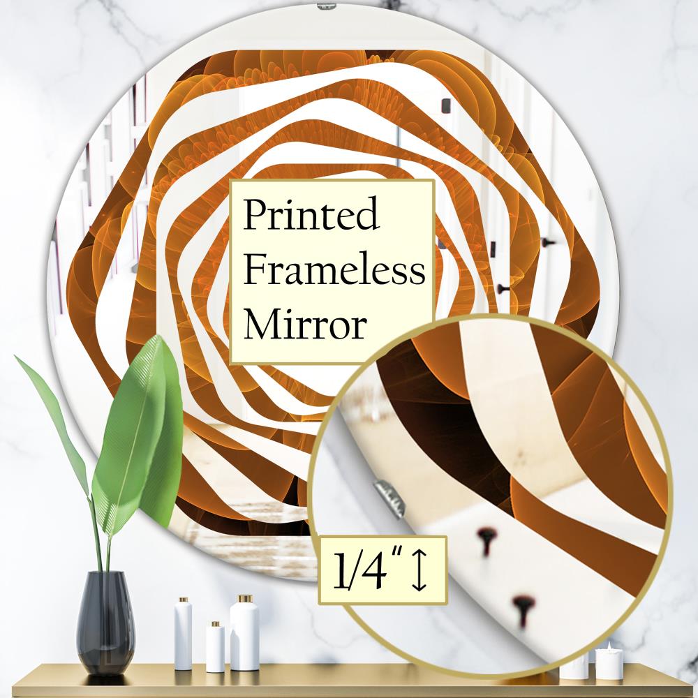 Designart Designart Mirrors 24-in W x 24-in H Round Orange Polished ...